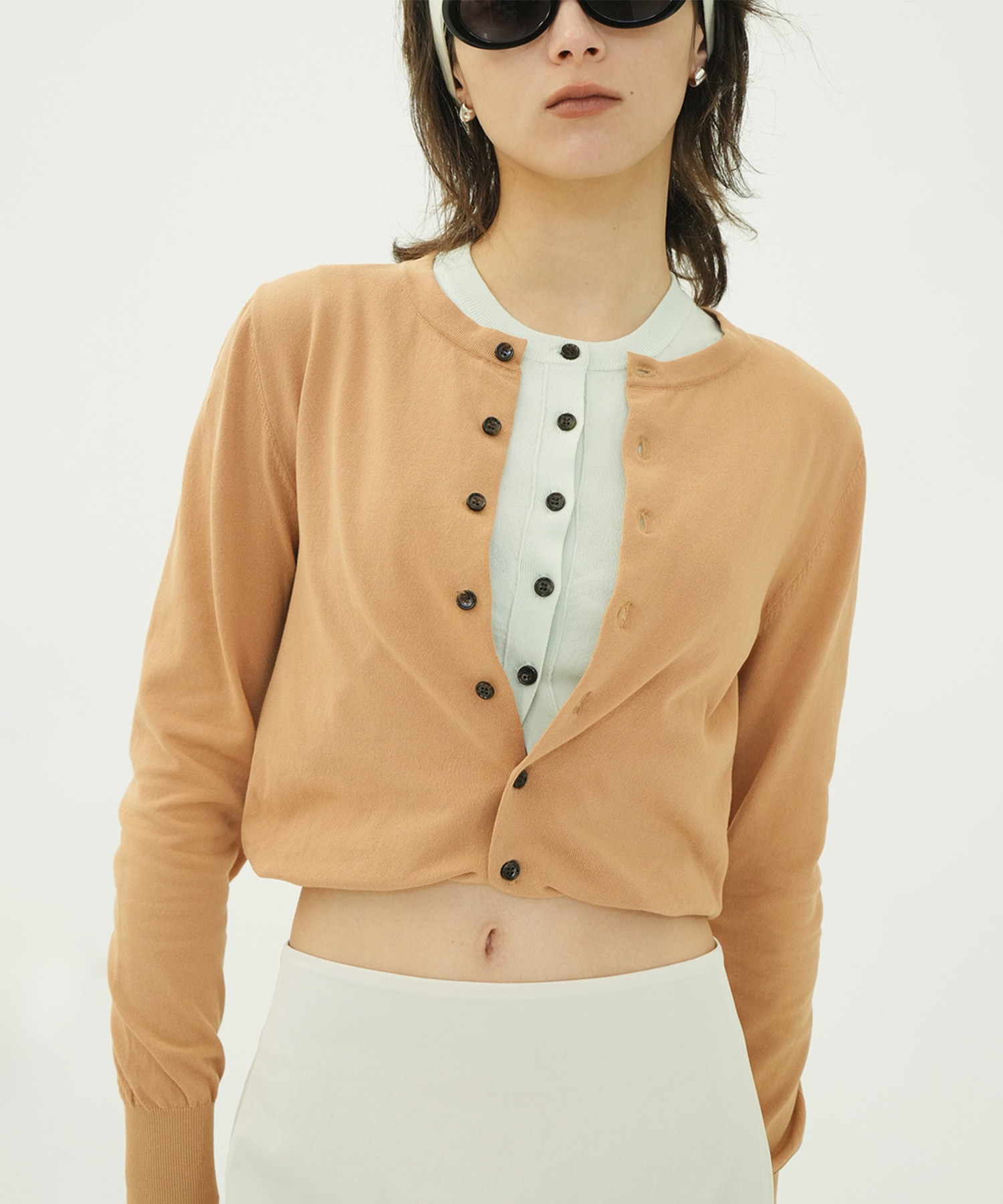 W LAYERED KNIT CARDIGAN