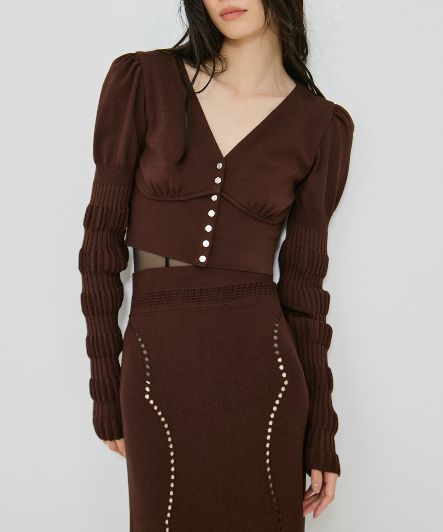 別注 STRIPE KNIT SHORT CARDIGAN