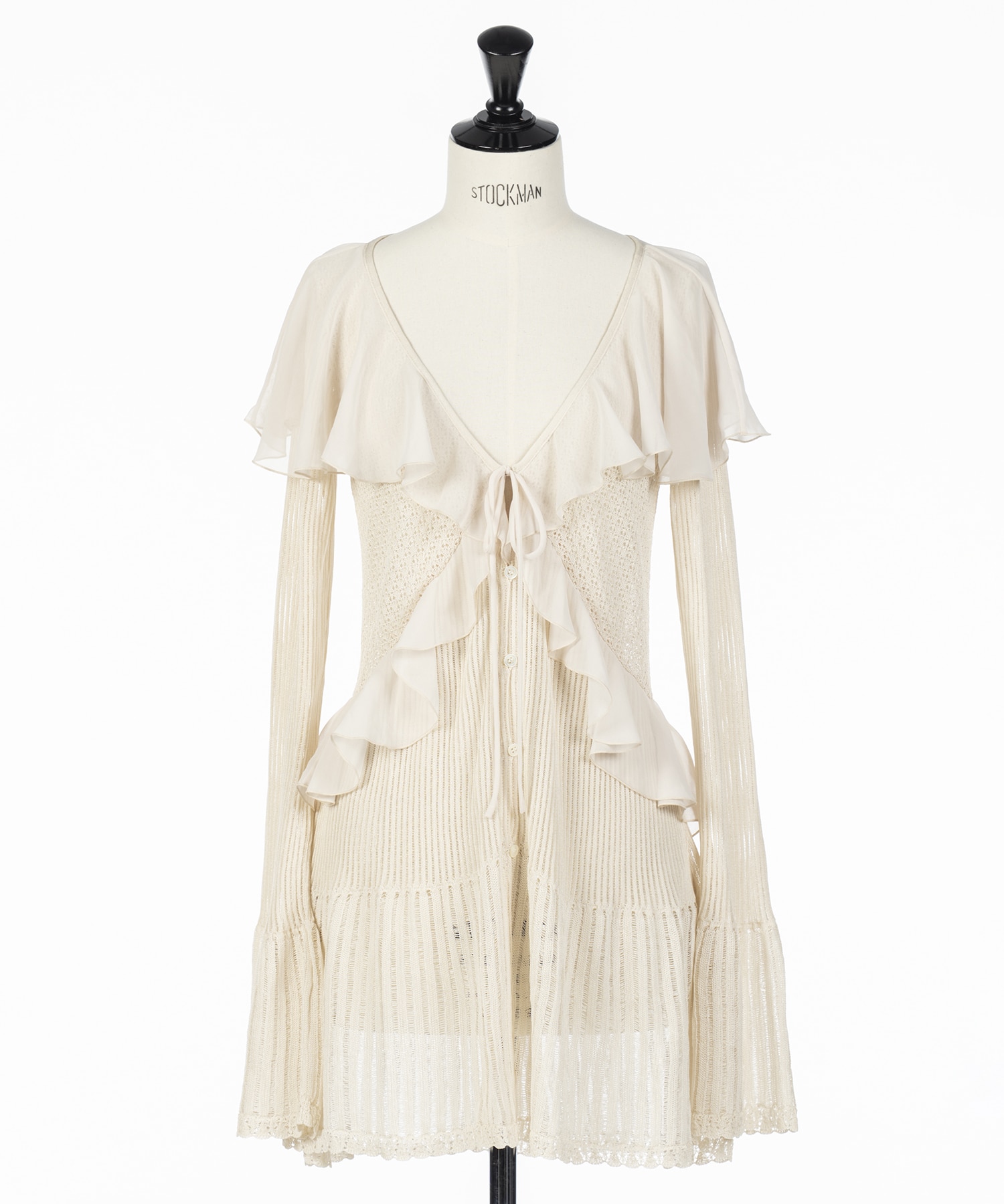 LACE KNIT LONGLINE CARDIGAN