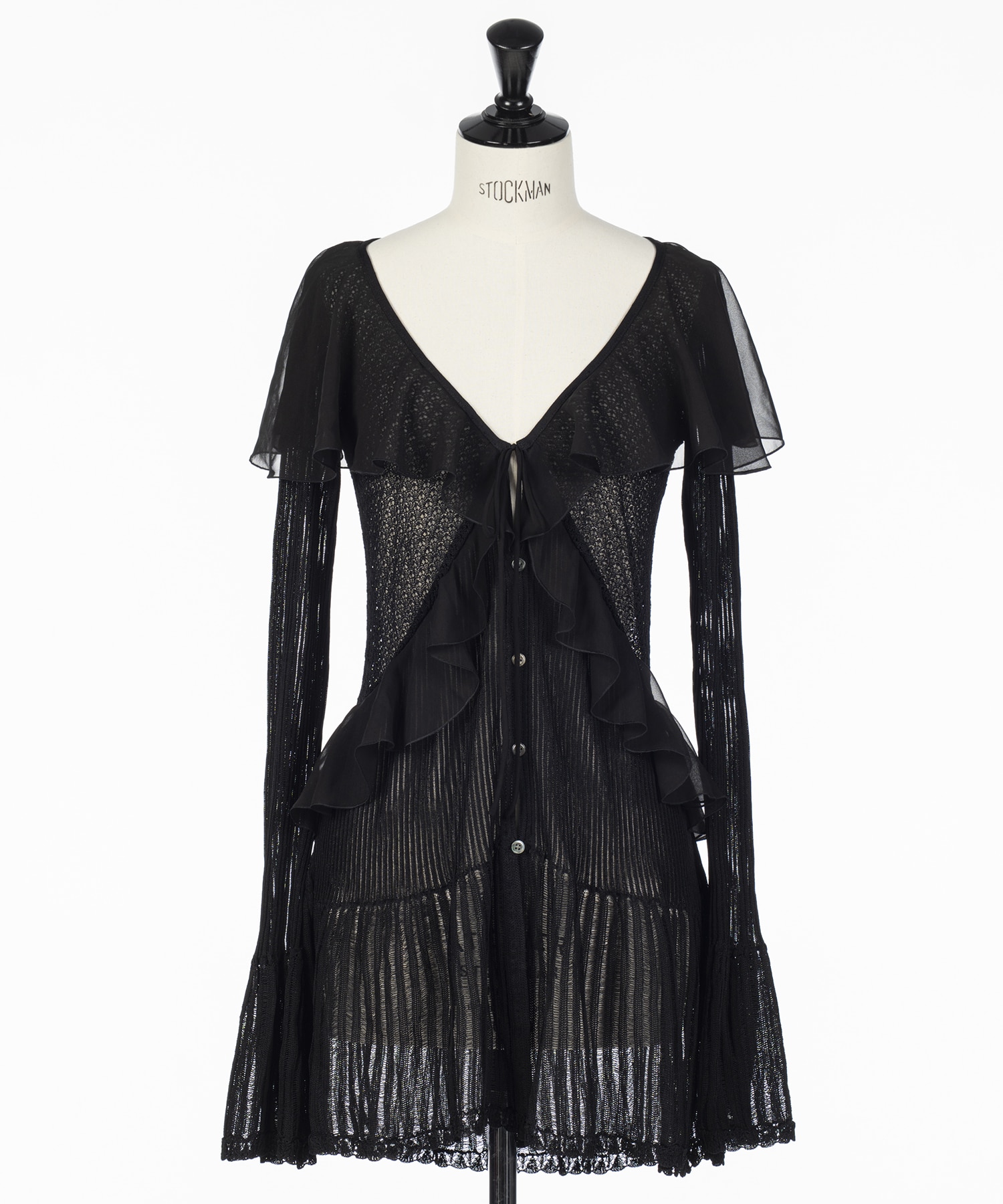 LACE KNIT LONGLINE CARDIGAN