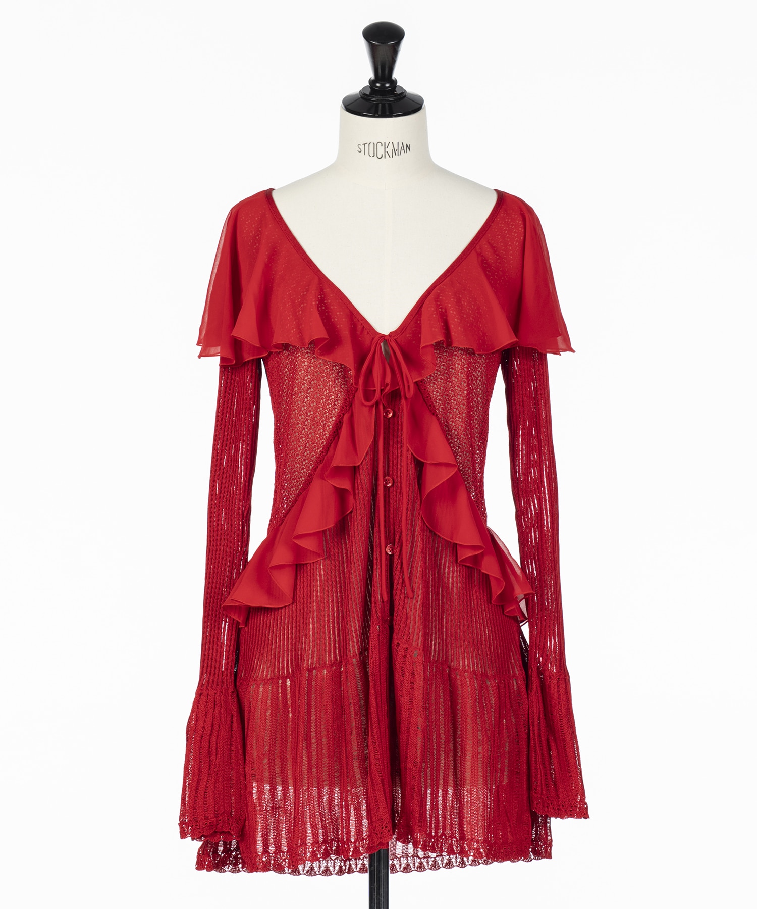 LACE KNIT LONGLINE CARDIGAN