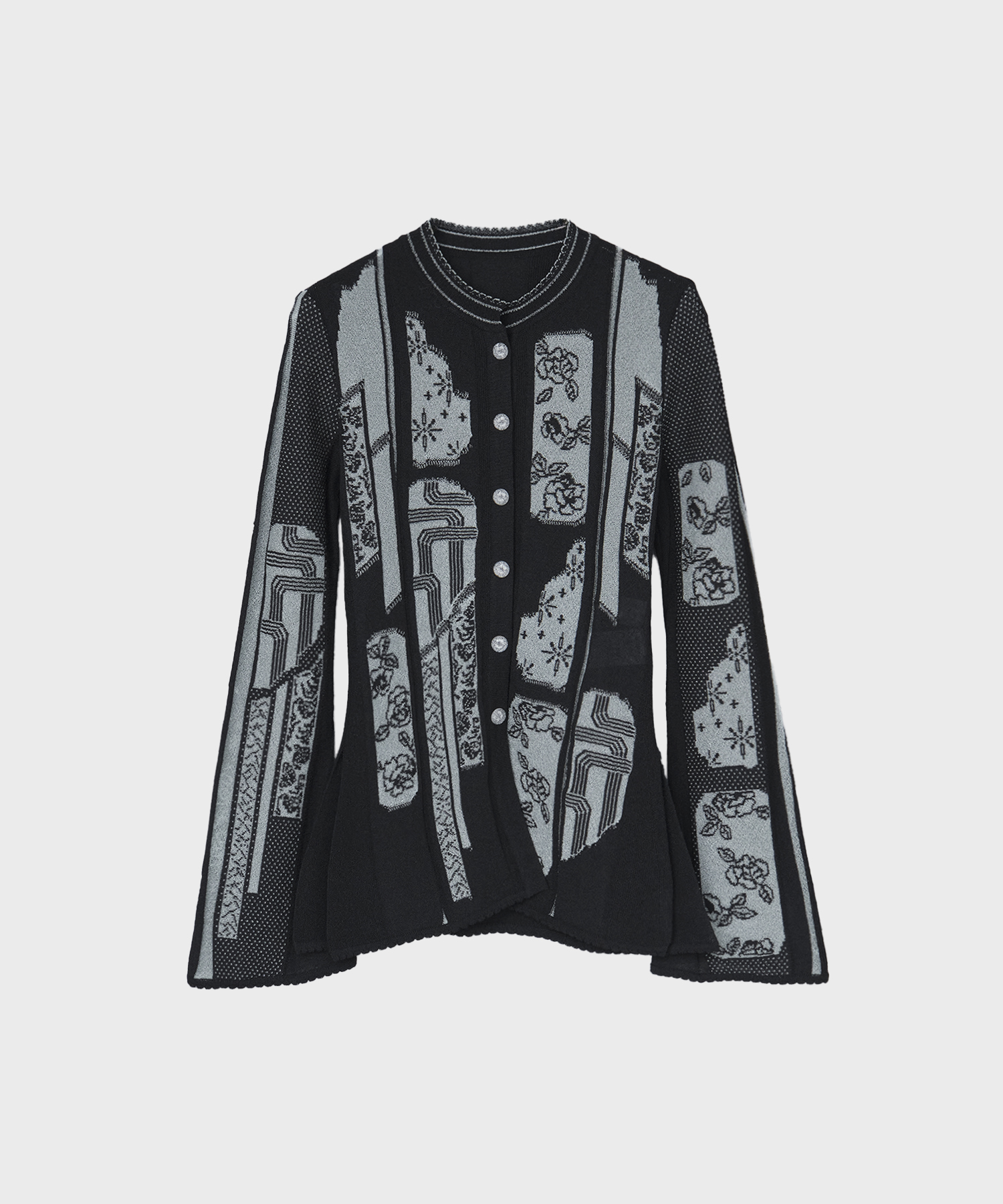 Multi-Pattern Knit Cardigan