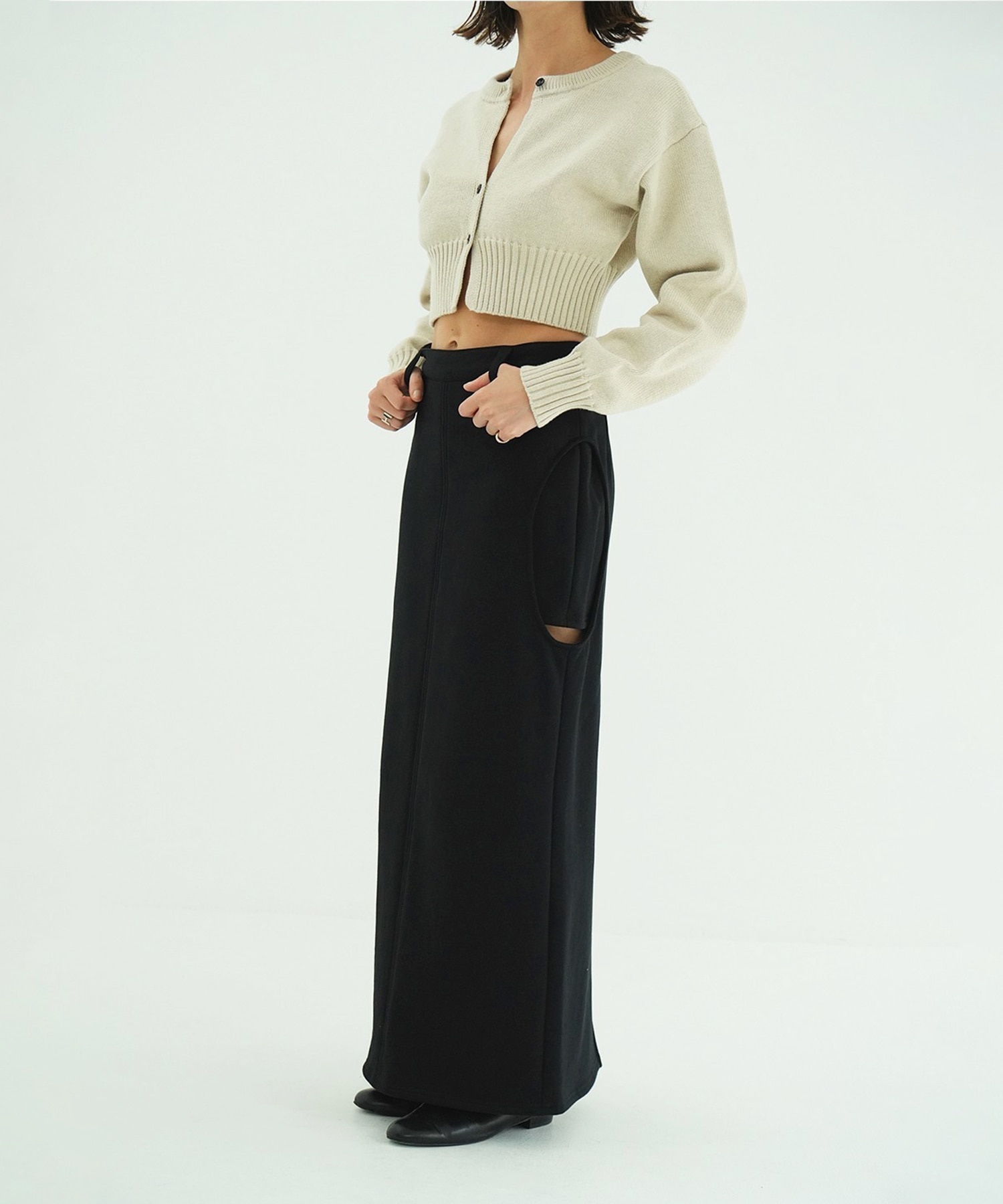 CIRCLE CUT SWEAT SKIRT