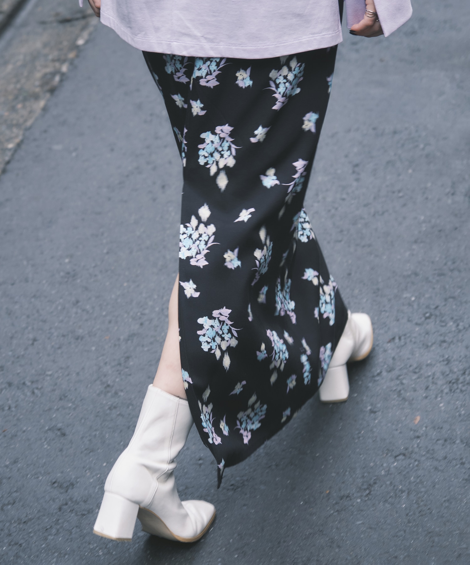 Floral Motif Printed Skirt