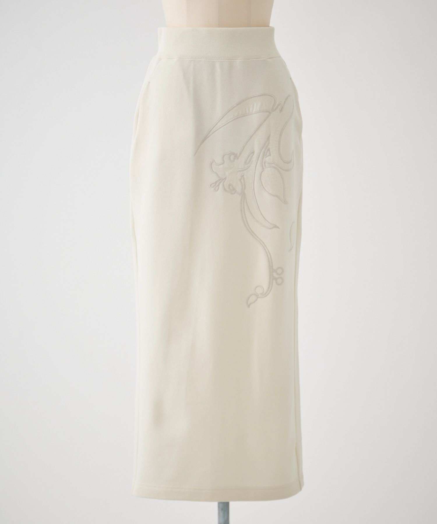 Floral Embroidery Sweat Skirt