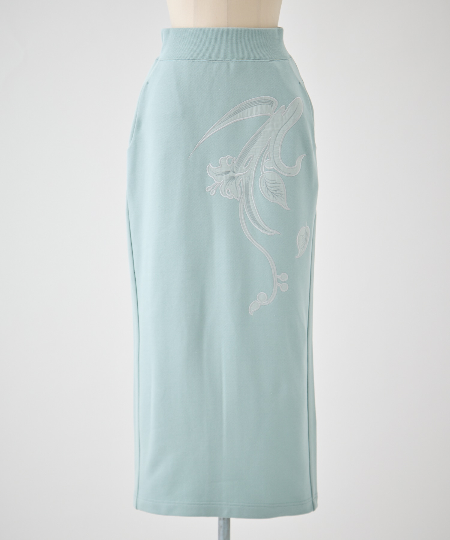 Floral Embroidery Sweat Skirt