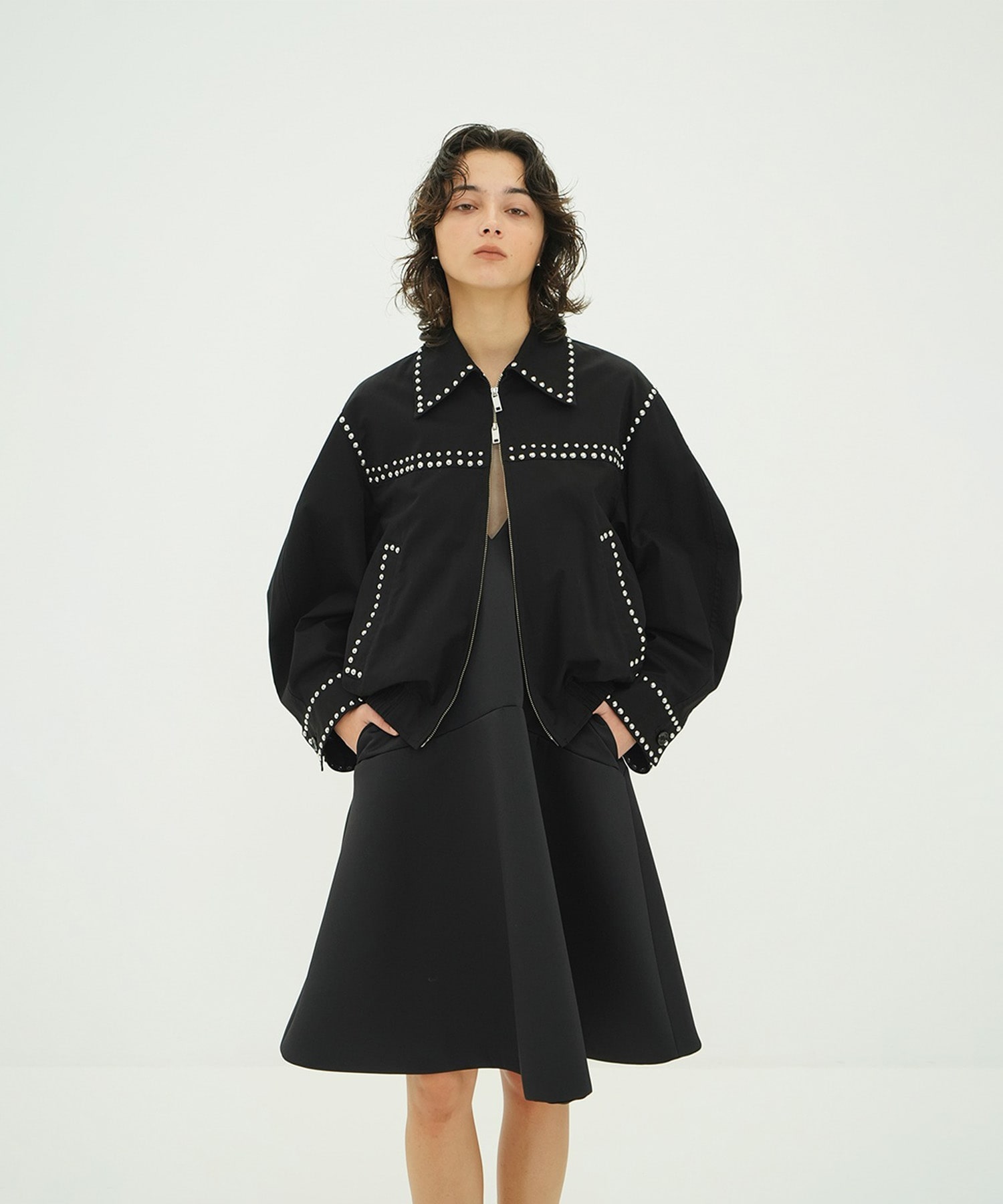 W COLOR STUDDED DRIZZLER JACKET