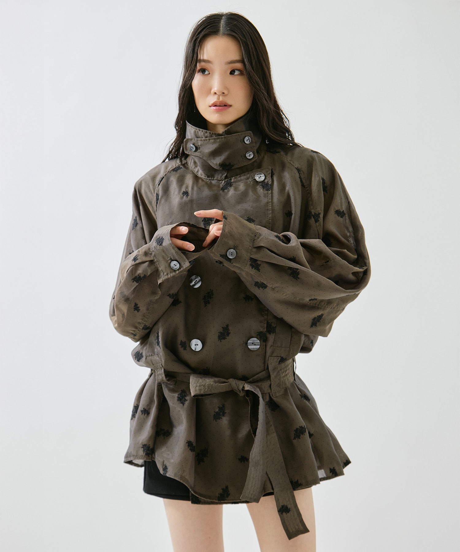 DOT FLOWER VEIL TRENCH