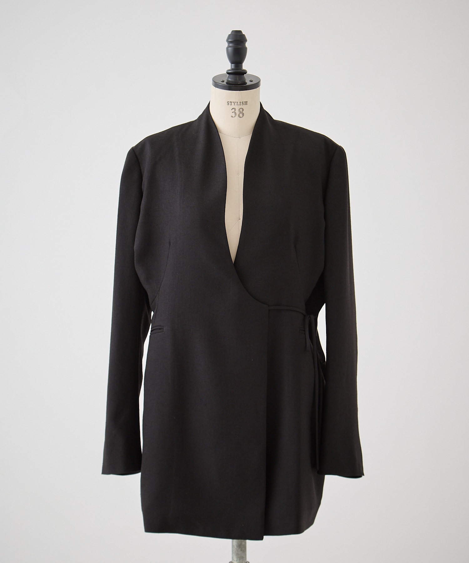 Triacetate Polyester Collarless Jacket