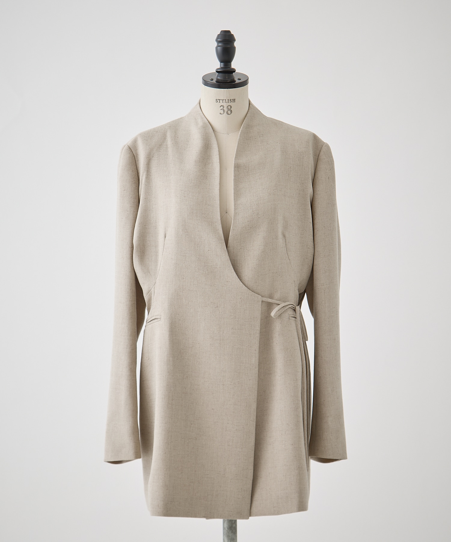 Triacetate Polyester Collarless Jacket