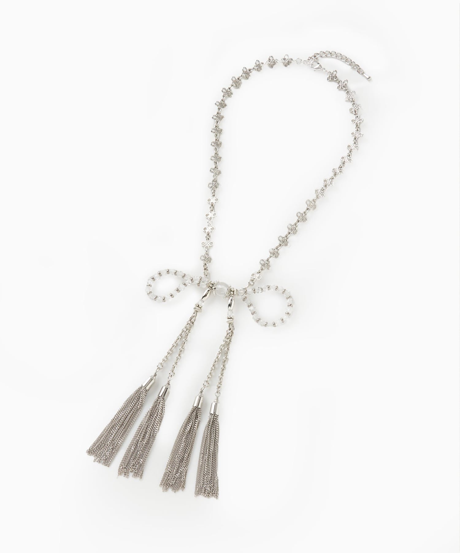 crystal ribbon chain necklace