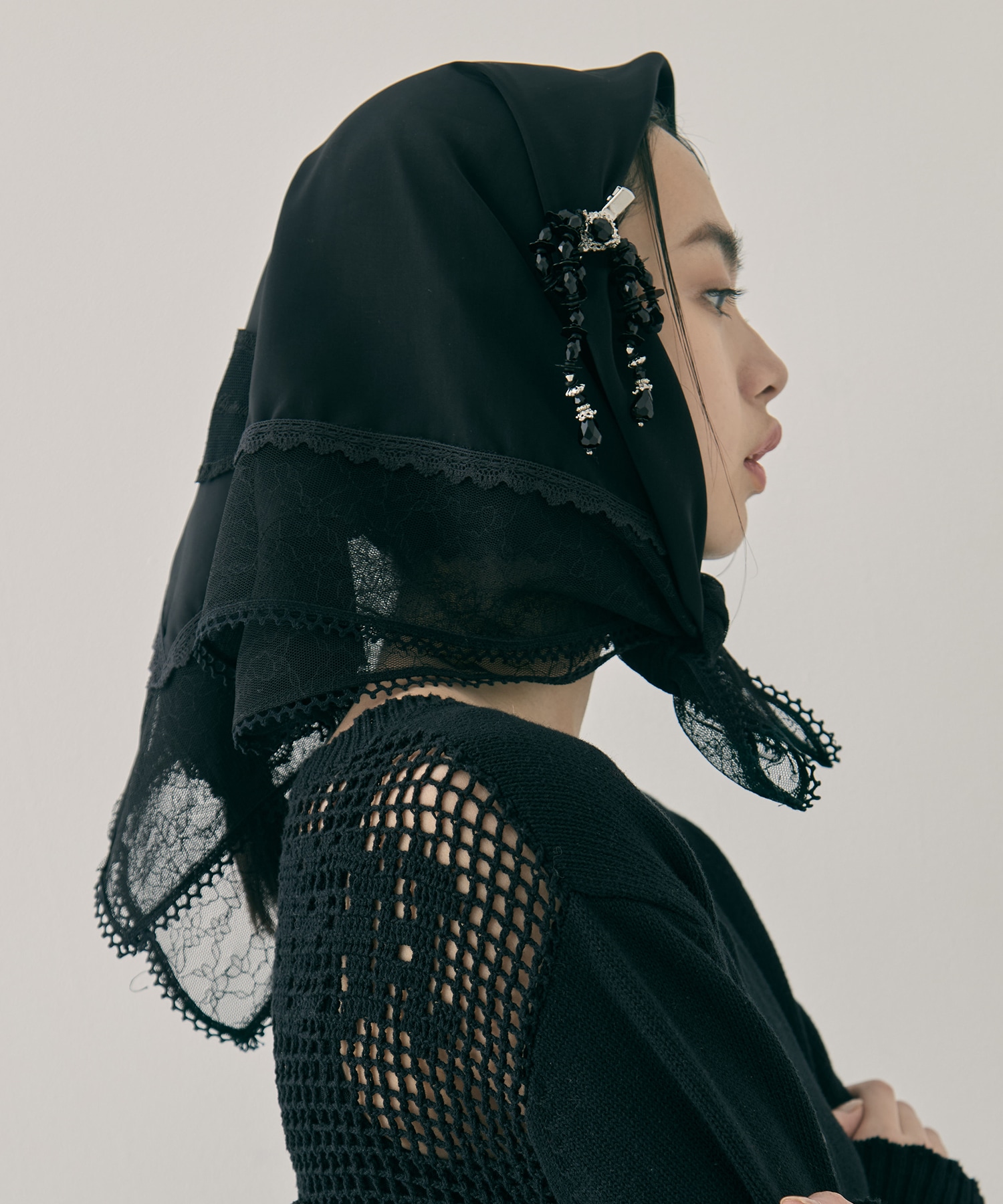 flower lace frame scarf