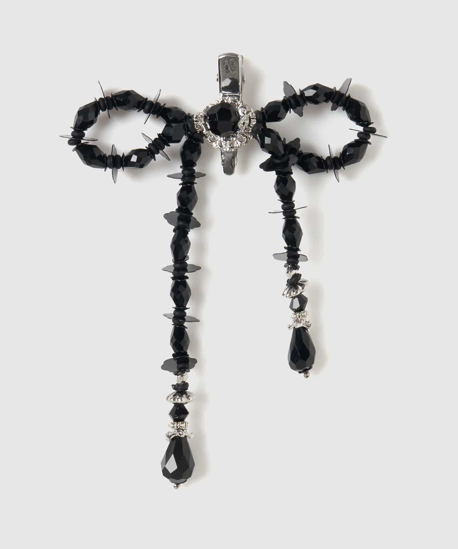 black beads ribbon clip