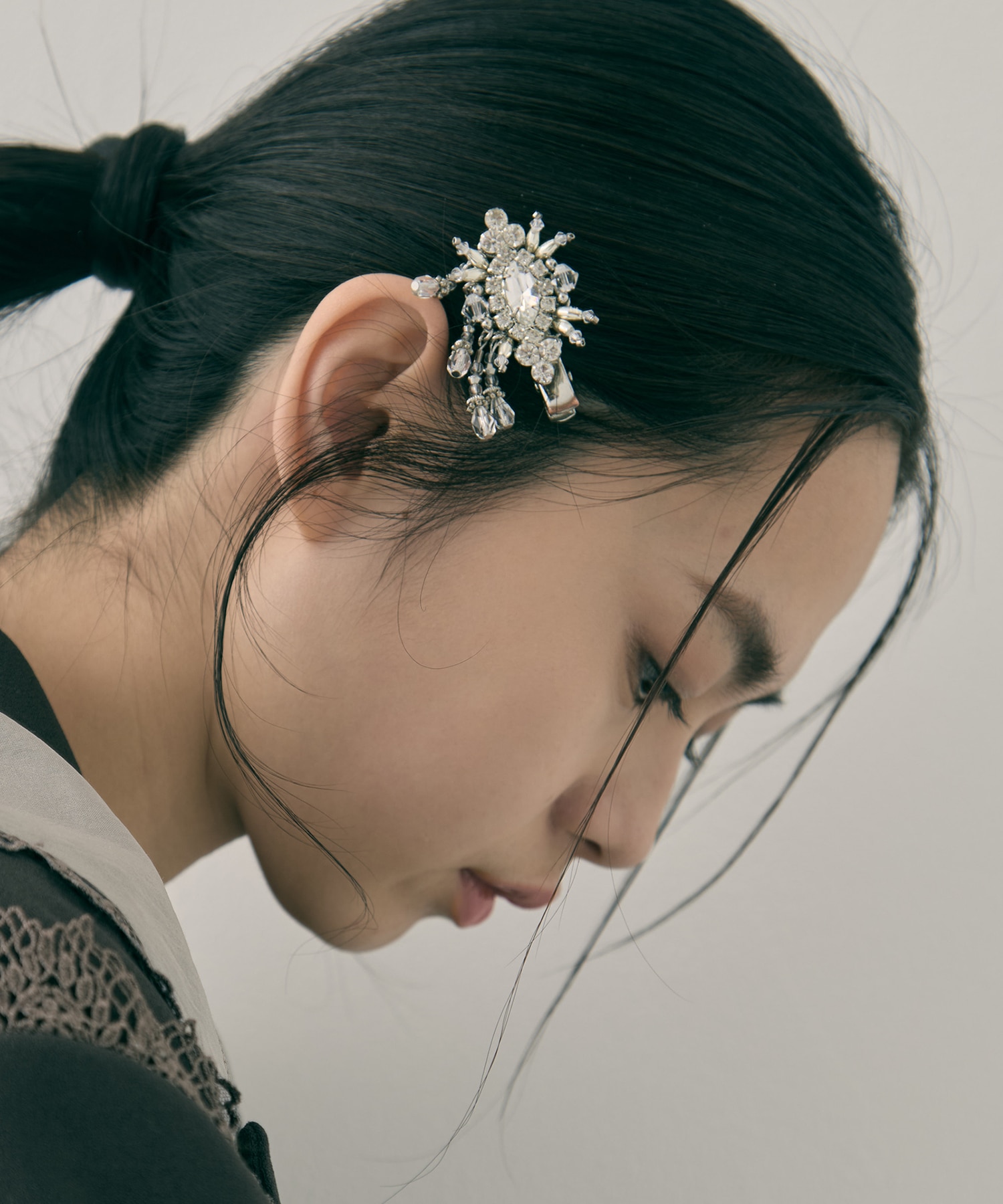 crystal hair clip right