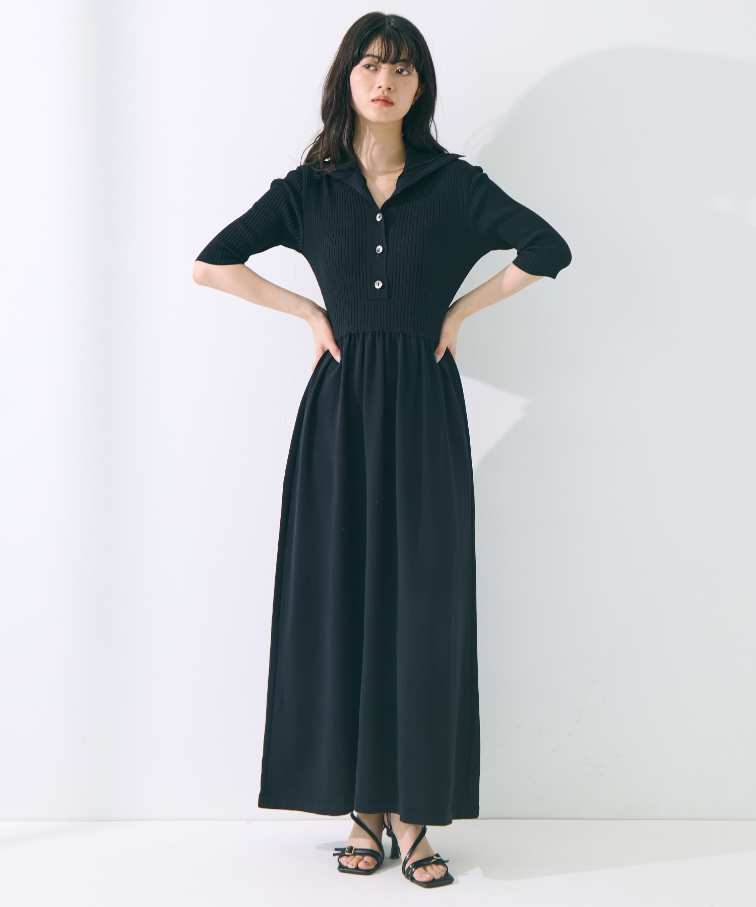 Sailor Collar Knit Dress
