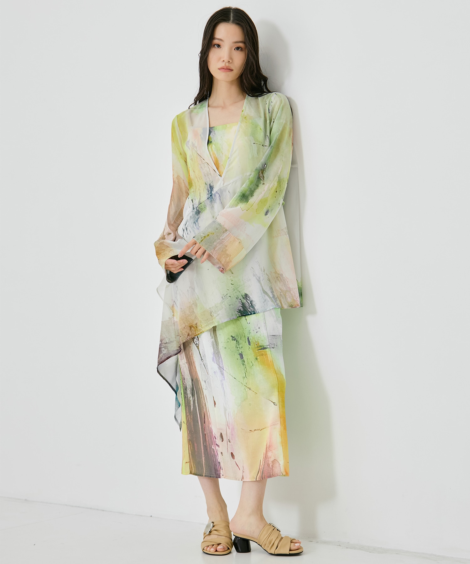 PAINTED TEXTURE ART LAYERED DRESS