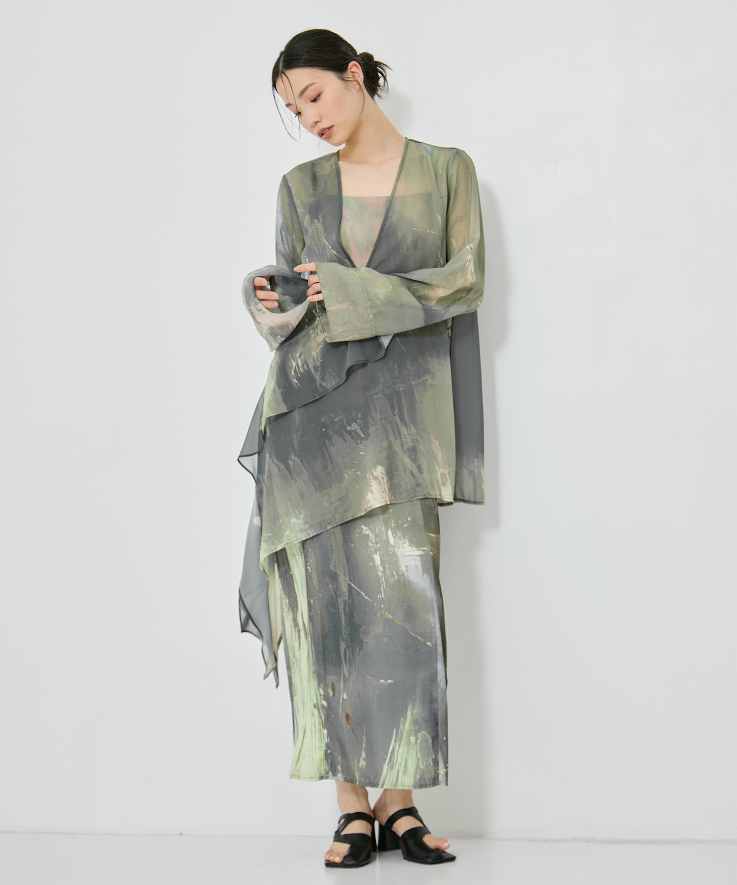 PAINTED TEXTURE ART LAYERED DRESS