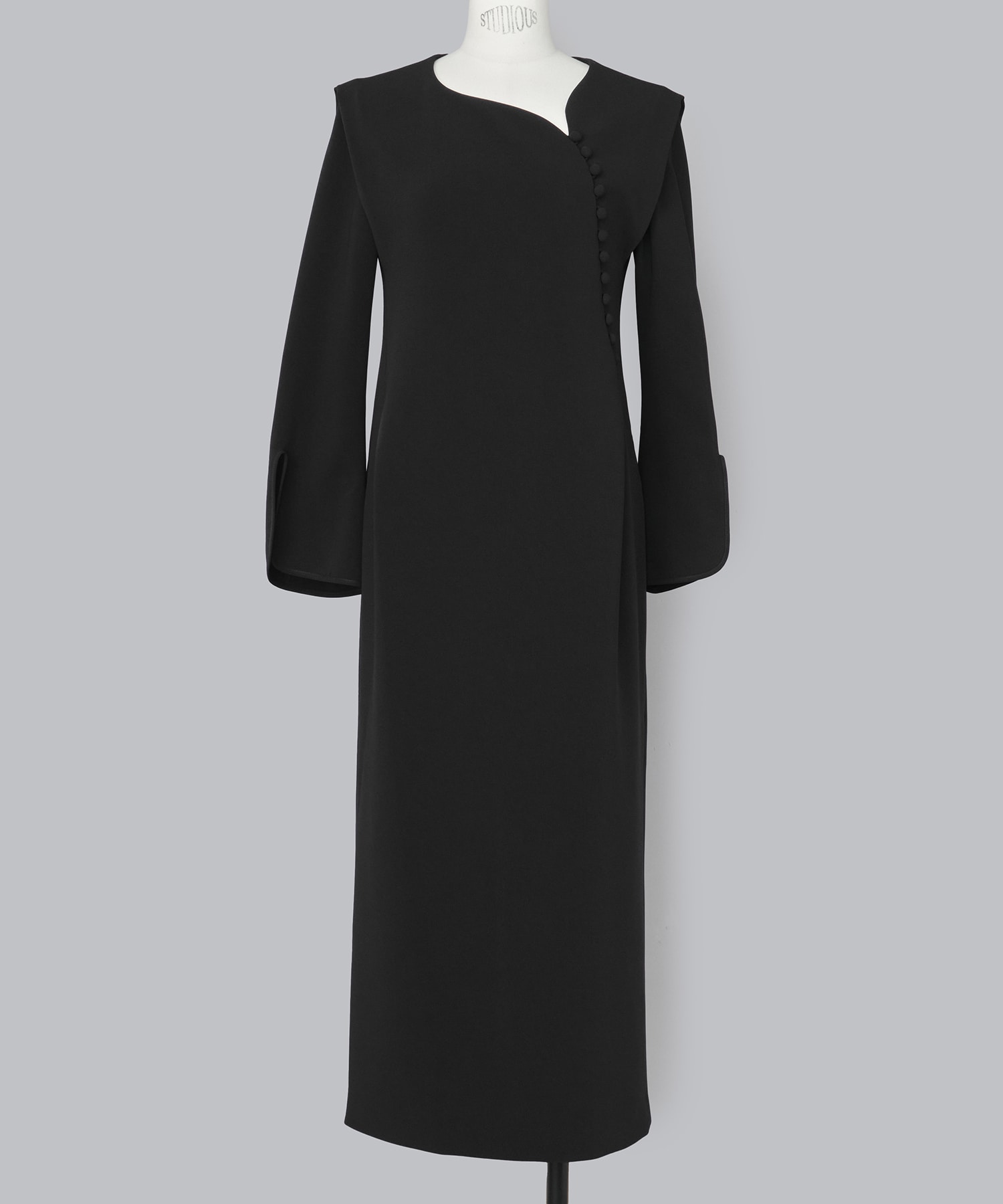 Triacetate Polyester Asymmetrical Neck Dress