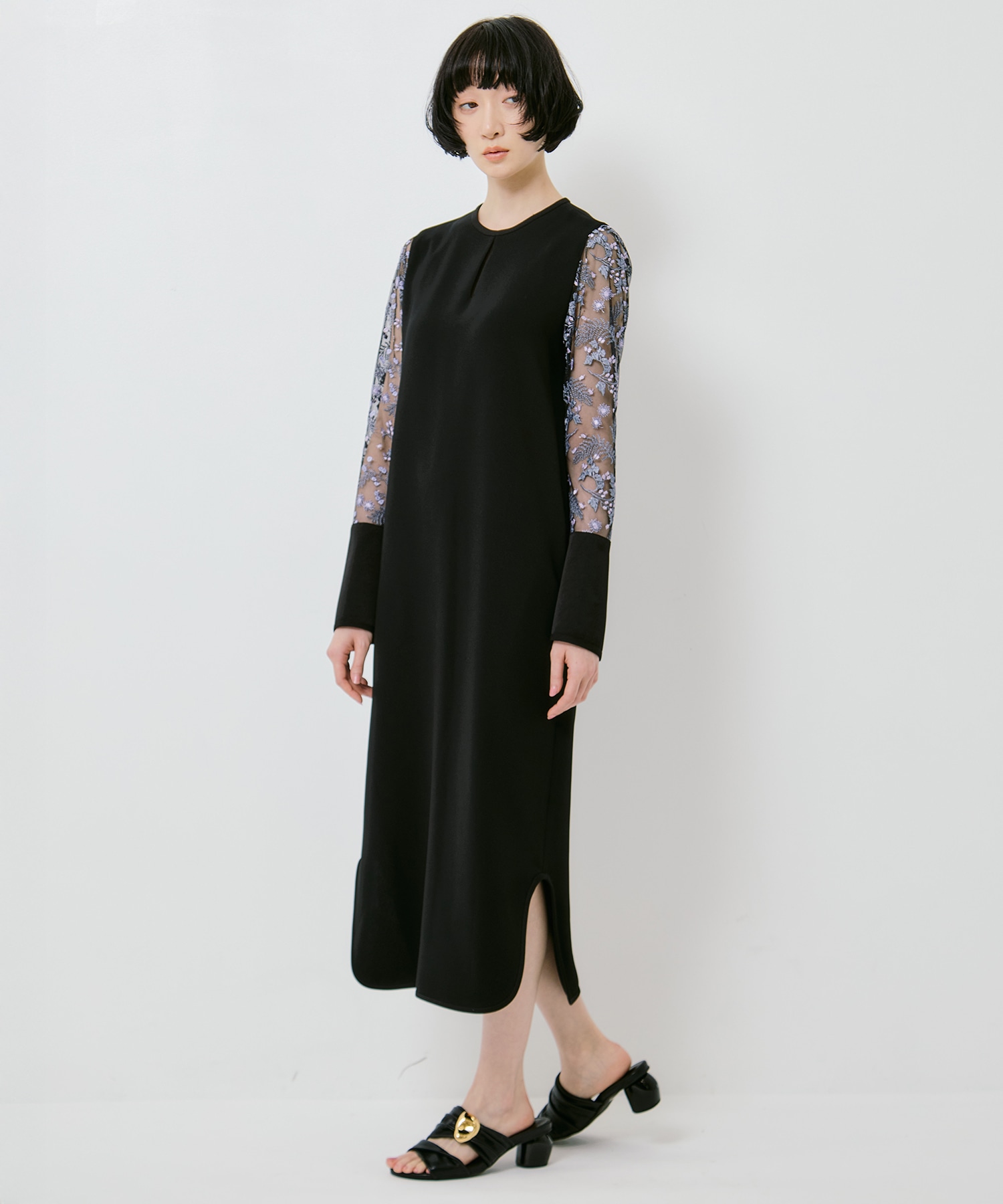 Tulle Lace Sleeve Classic Dress
