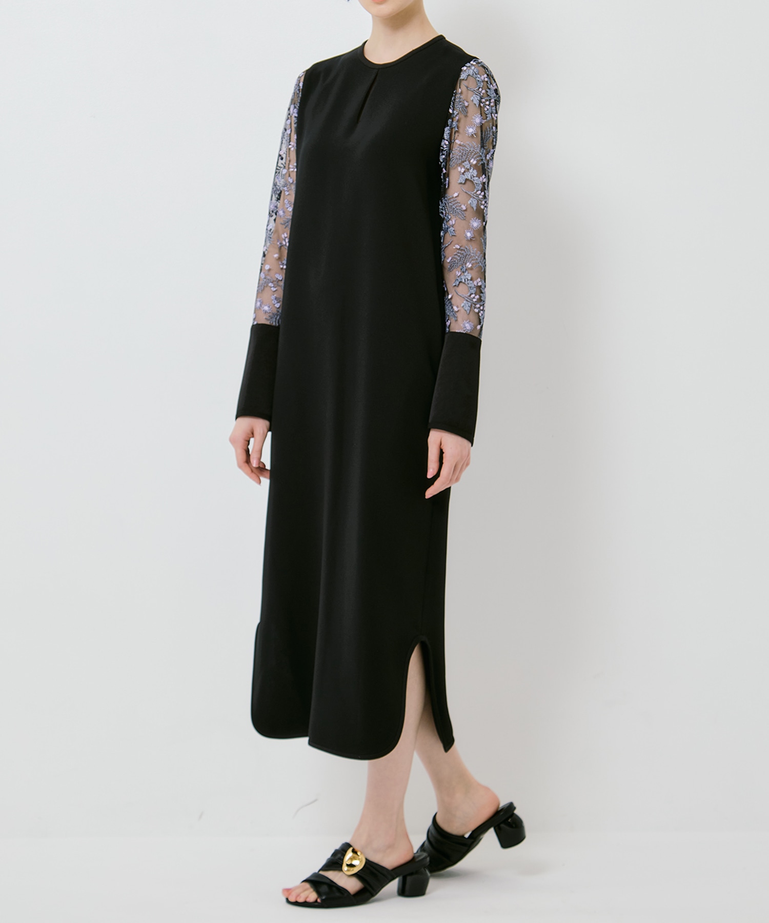 Tulle Lace Sleeve Classic Dress