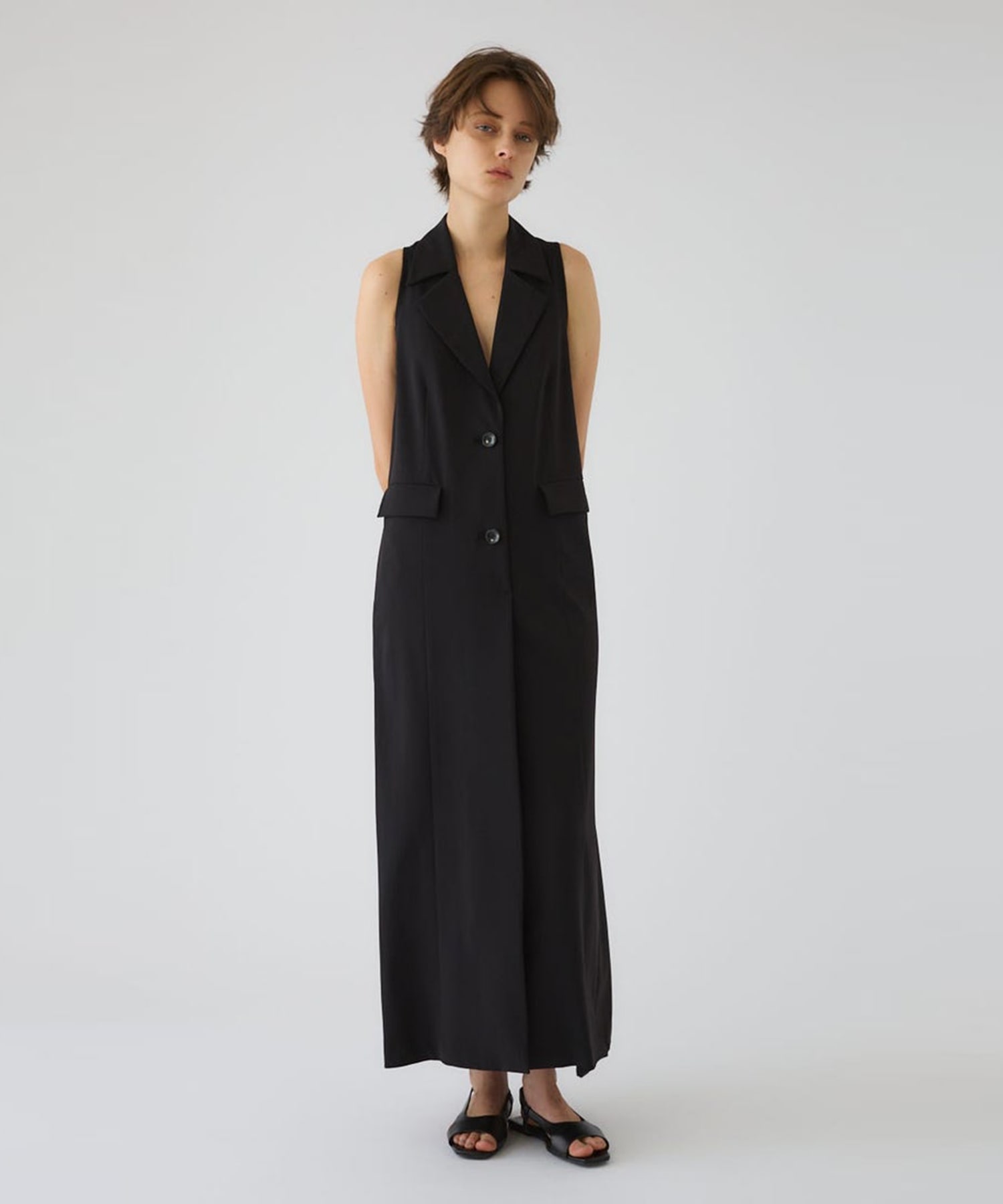 Halter neck tailored dress