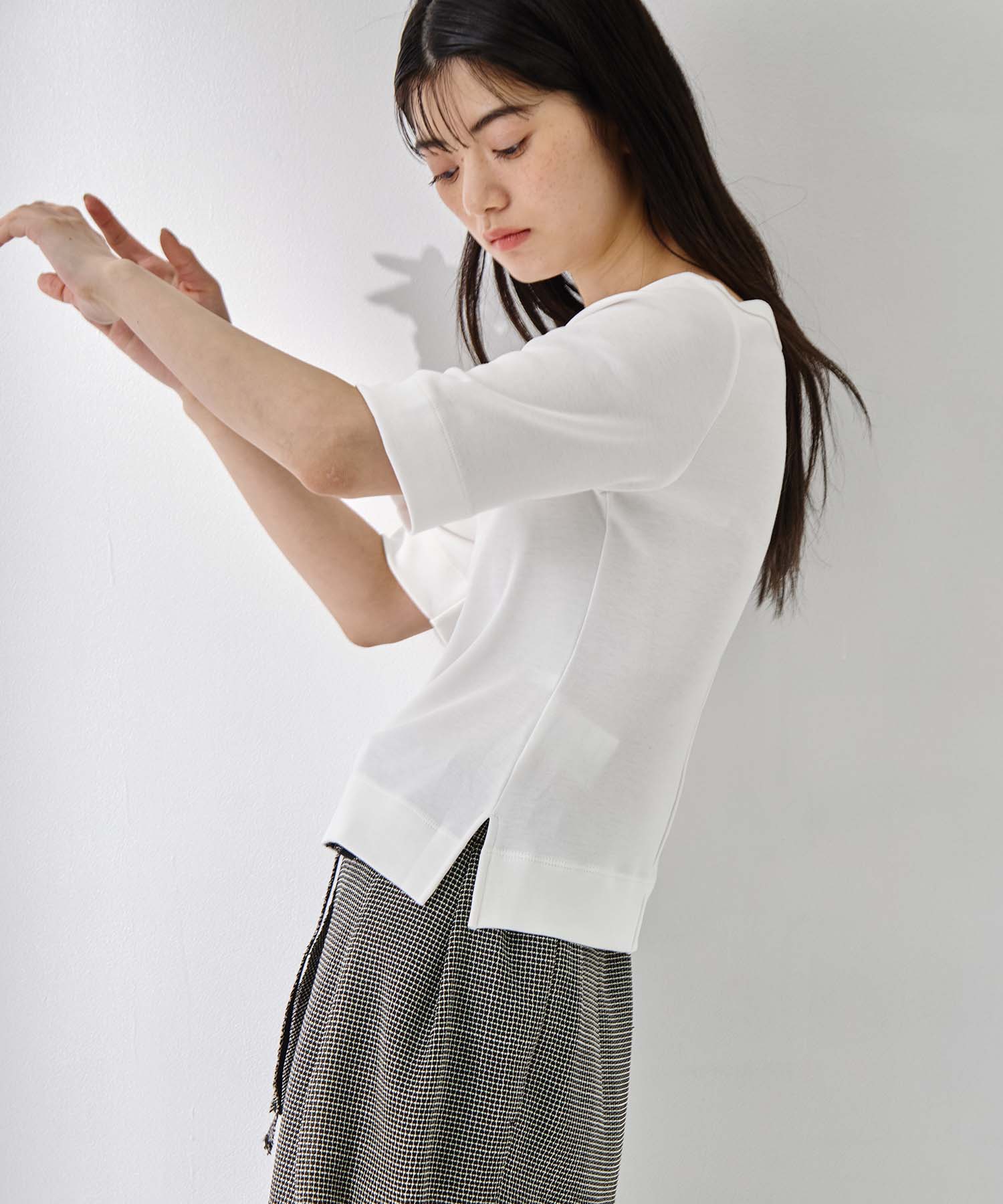 Luxury Cotton Boat Neck Tee