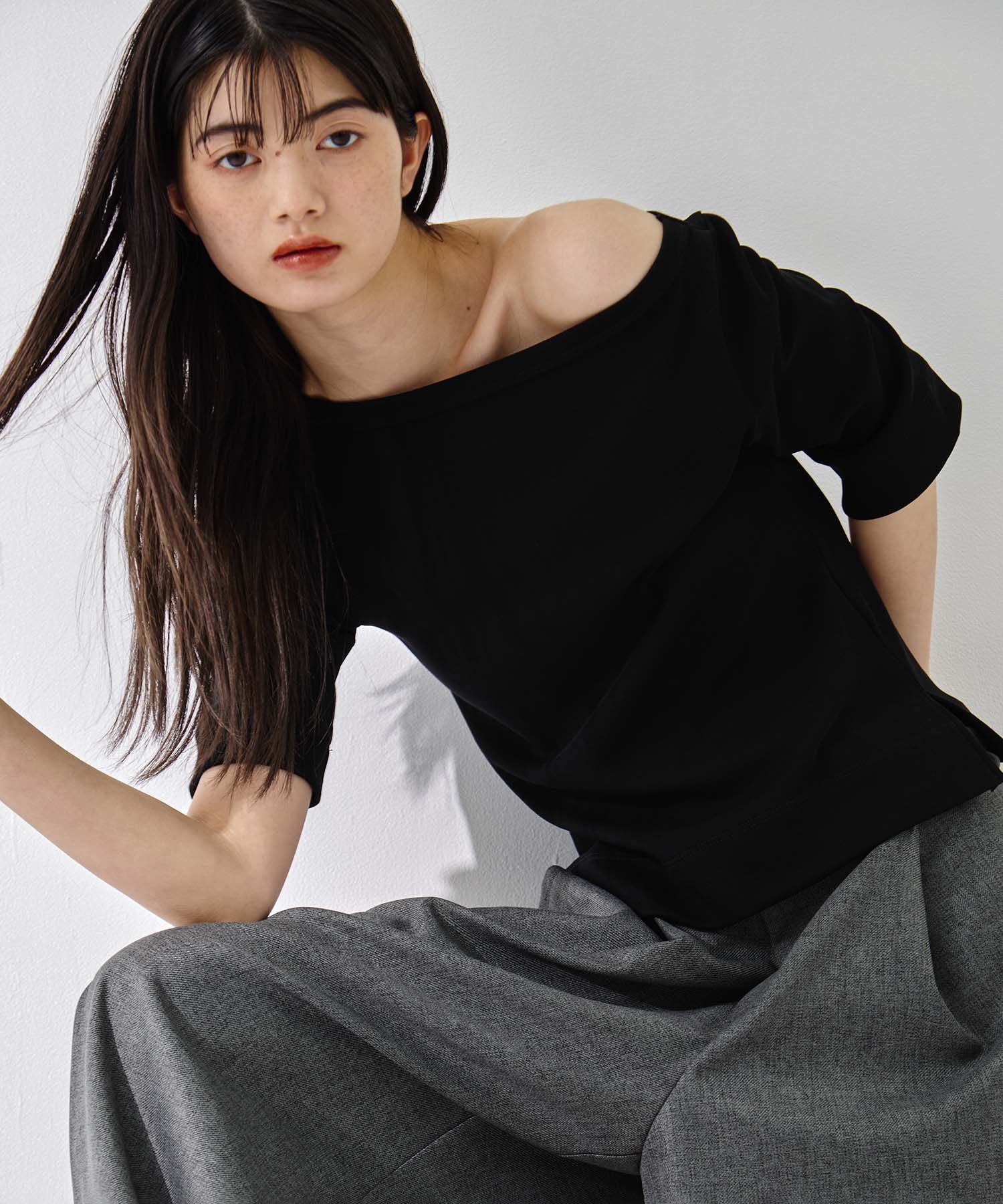 Luxury Cotton Boat Neck Tee