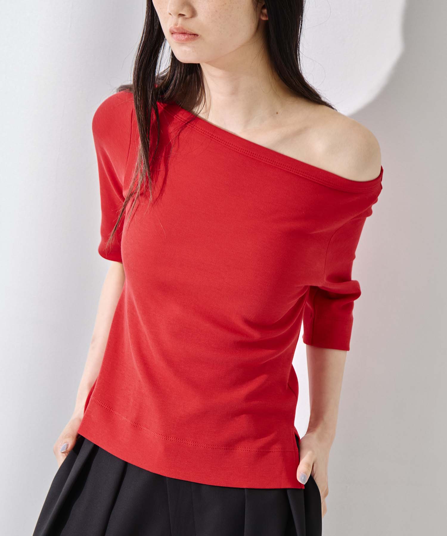 Luxury Cotton Boat Neck Tee