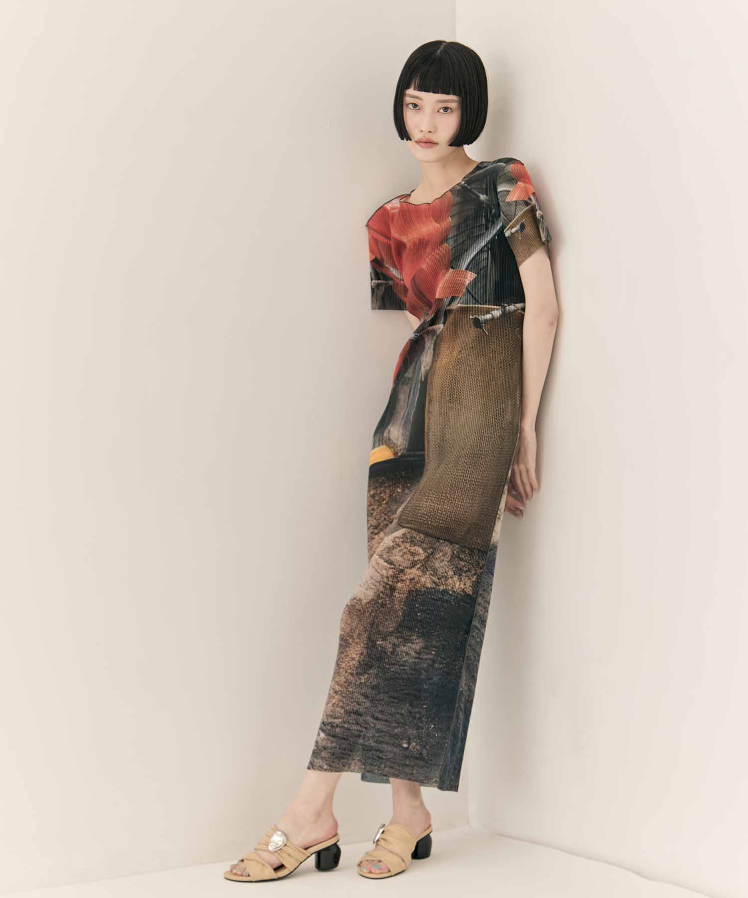 SHEER GRAPHIC DRESS SHORTSLEEVE