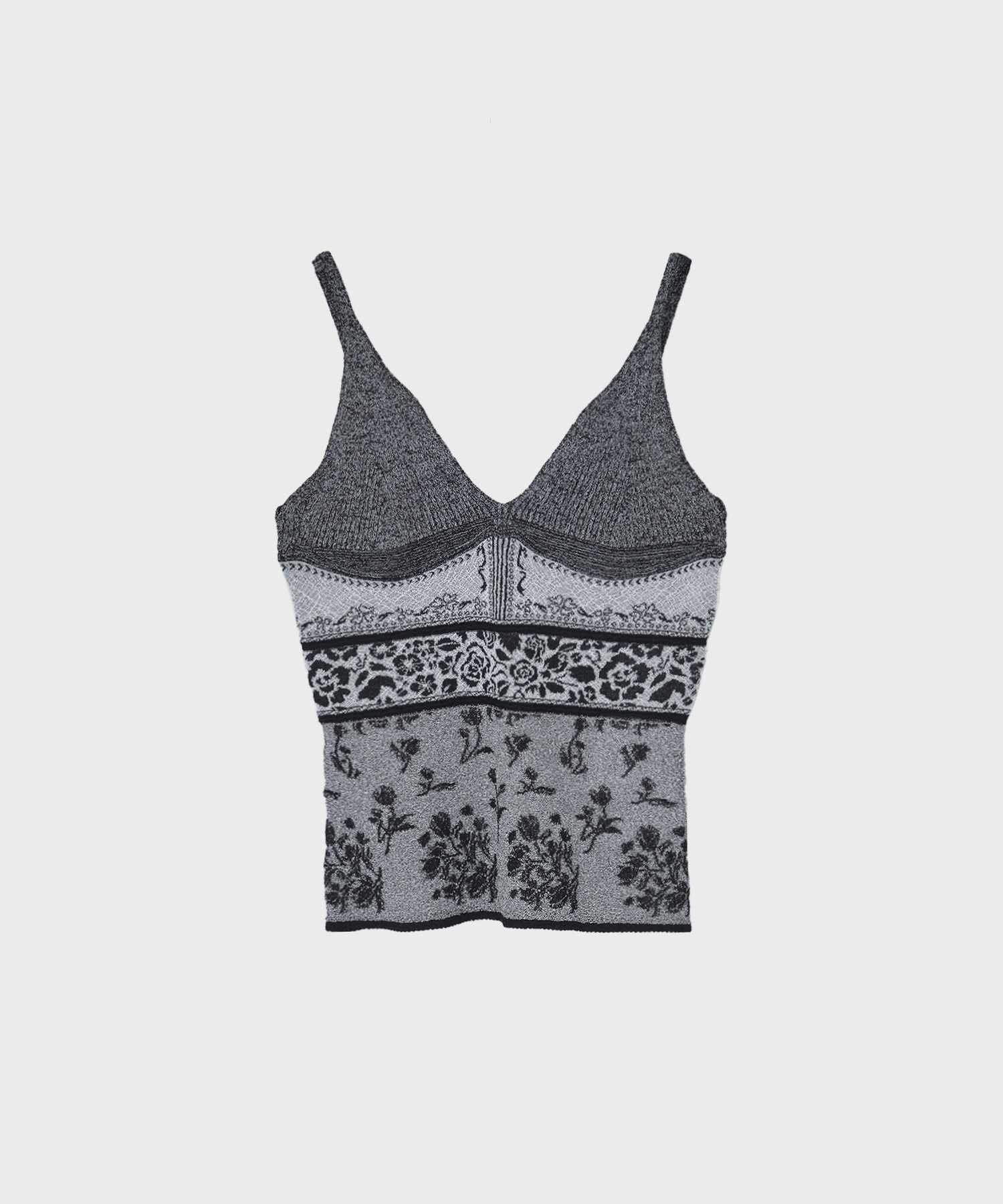 Floral Jacquard Knit Camisole Top