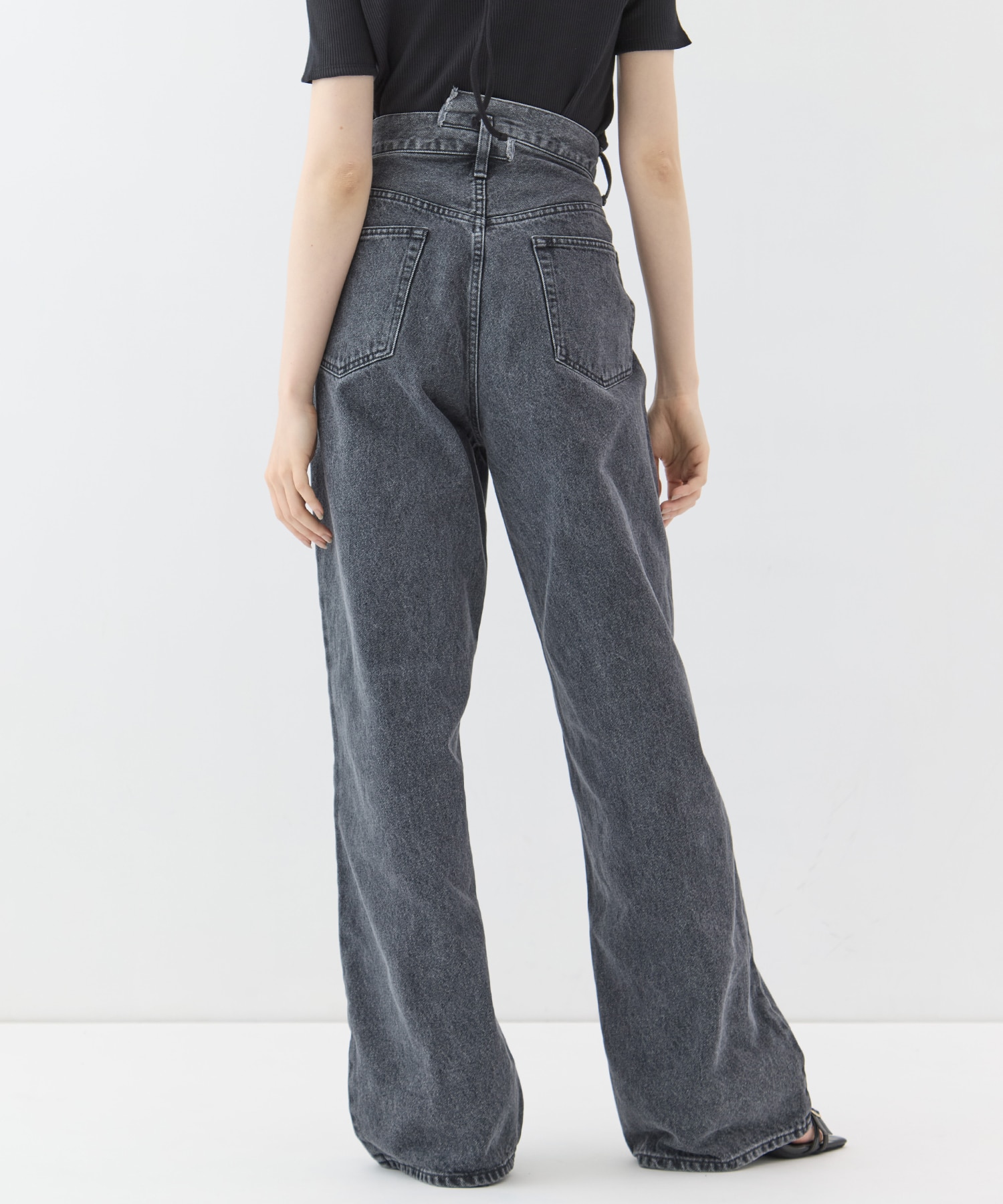 DOUBLE WAIST DENIM PANTS
