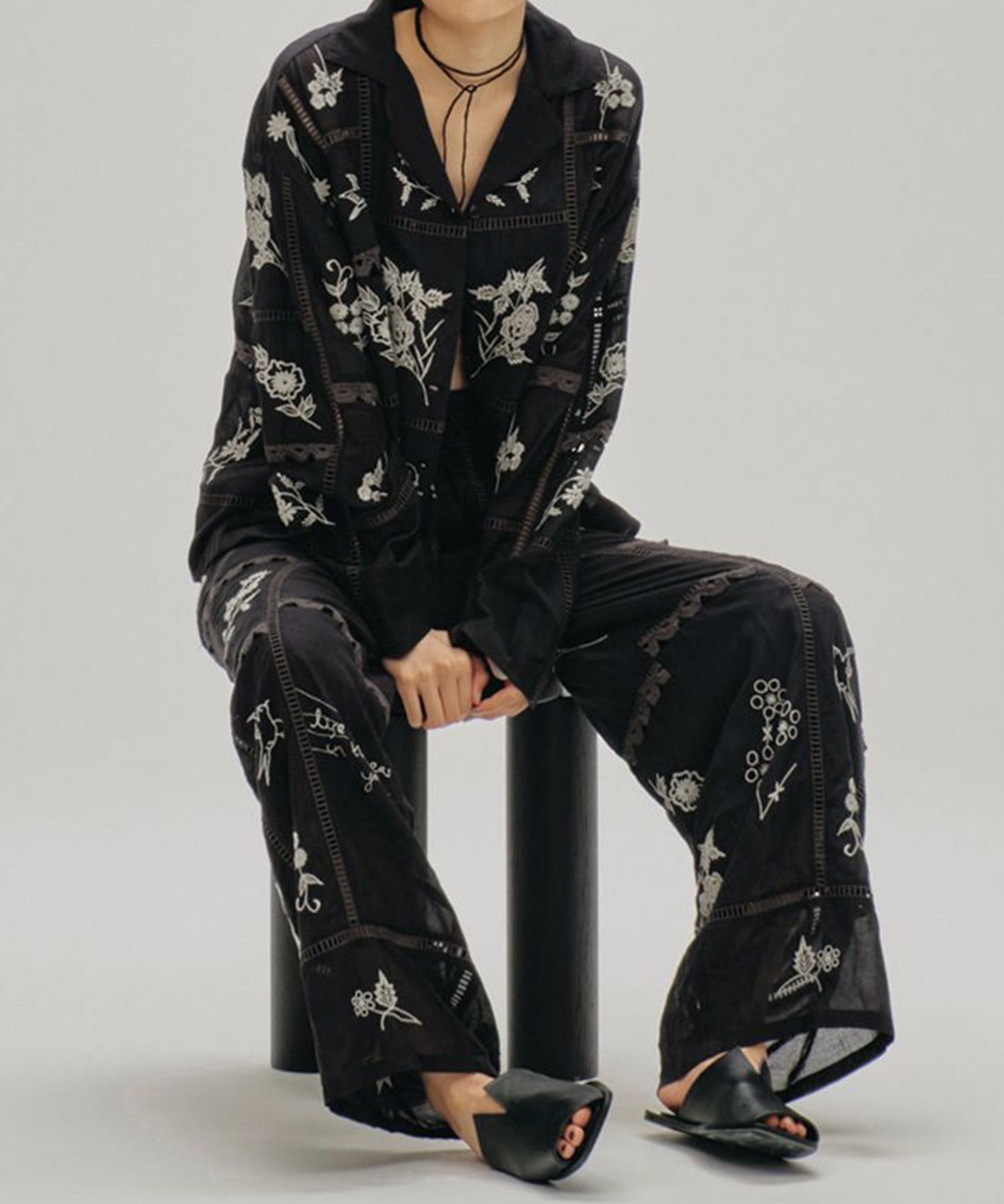 Embroidery Patchwork Trousers