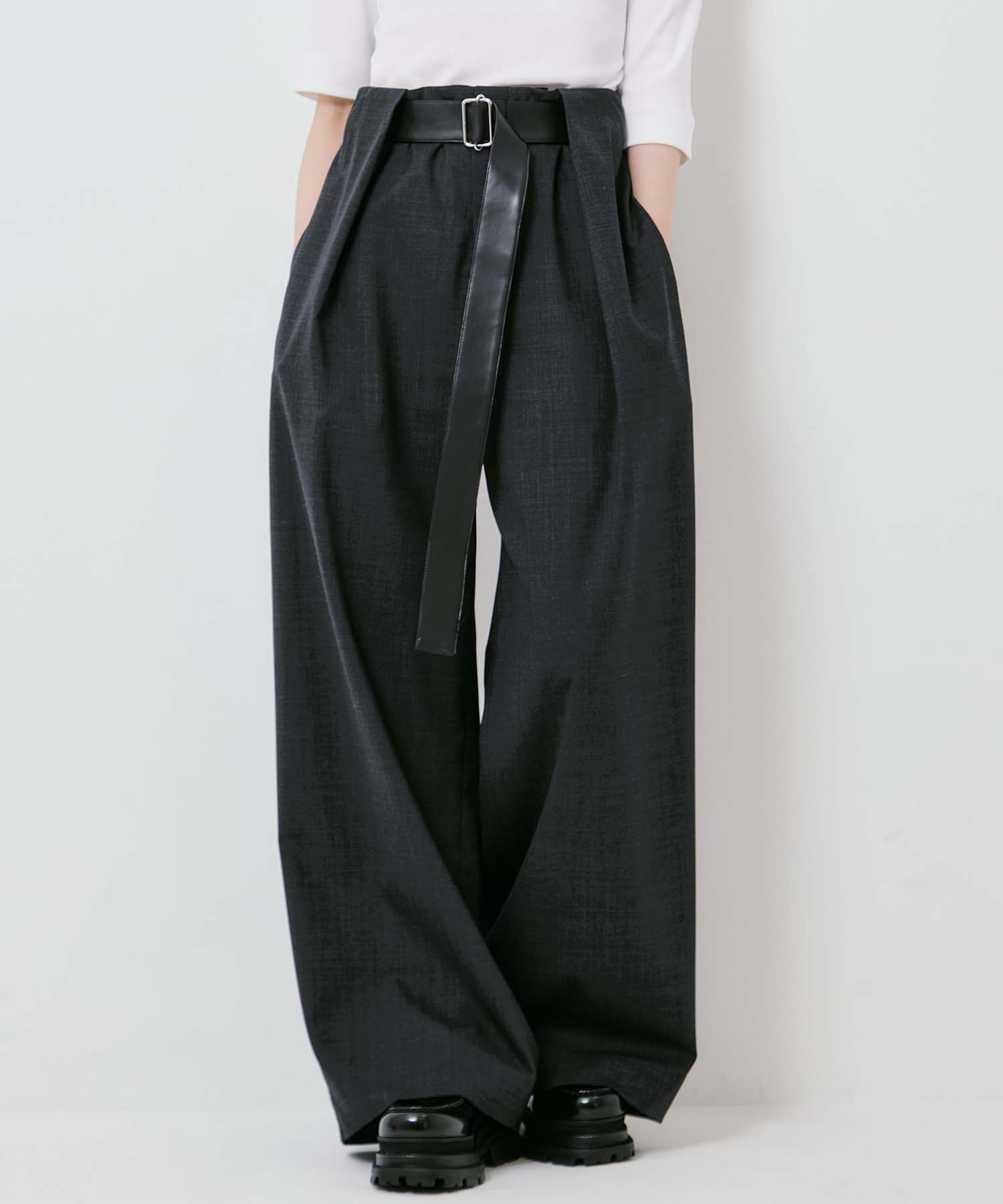 Summer Wool Belted Trousers
