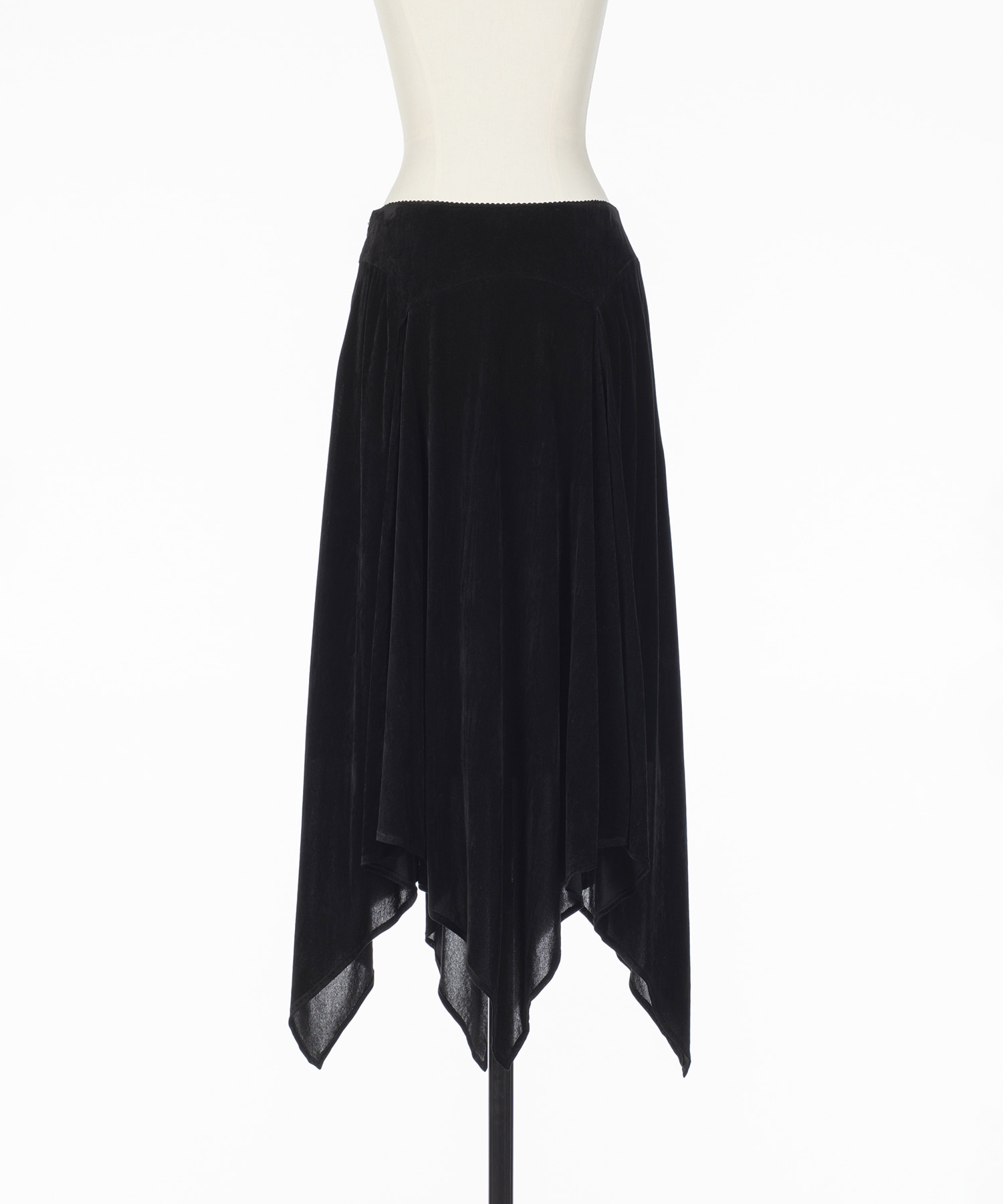 VELVET TULLE GATHERED SKIRT