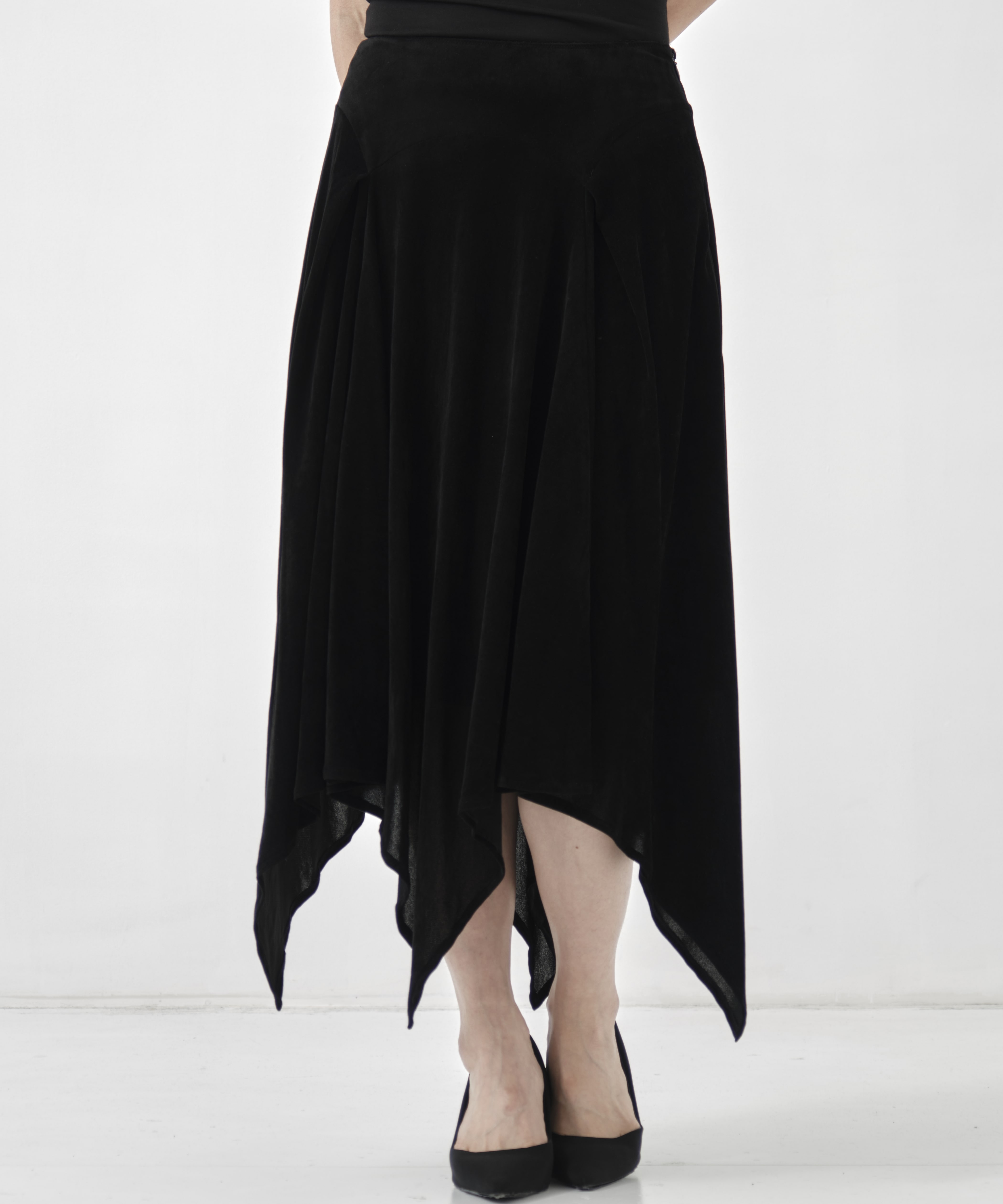 VELVET TULLE GATHERED SKIRT