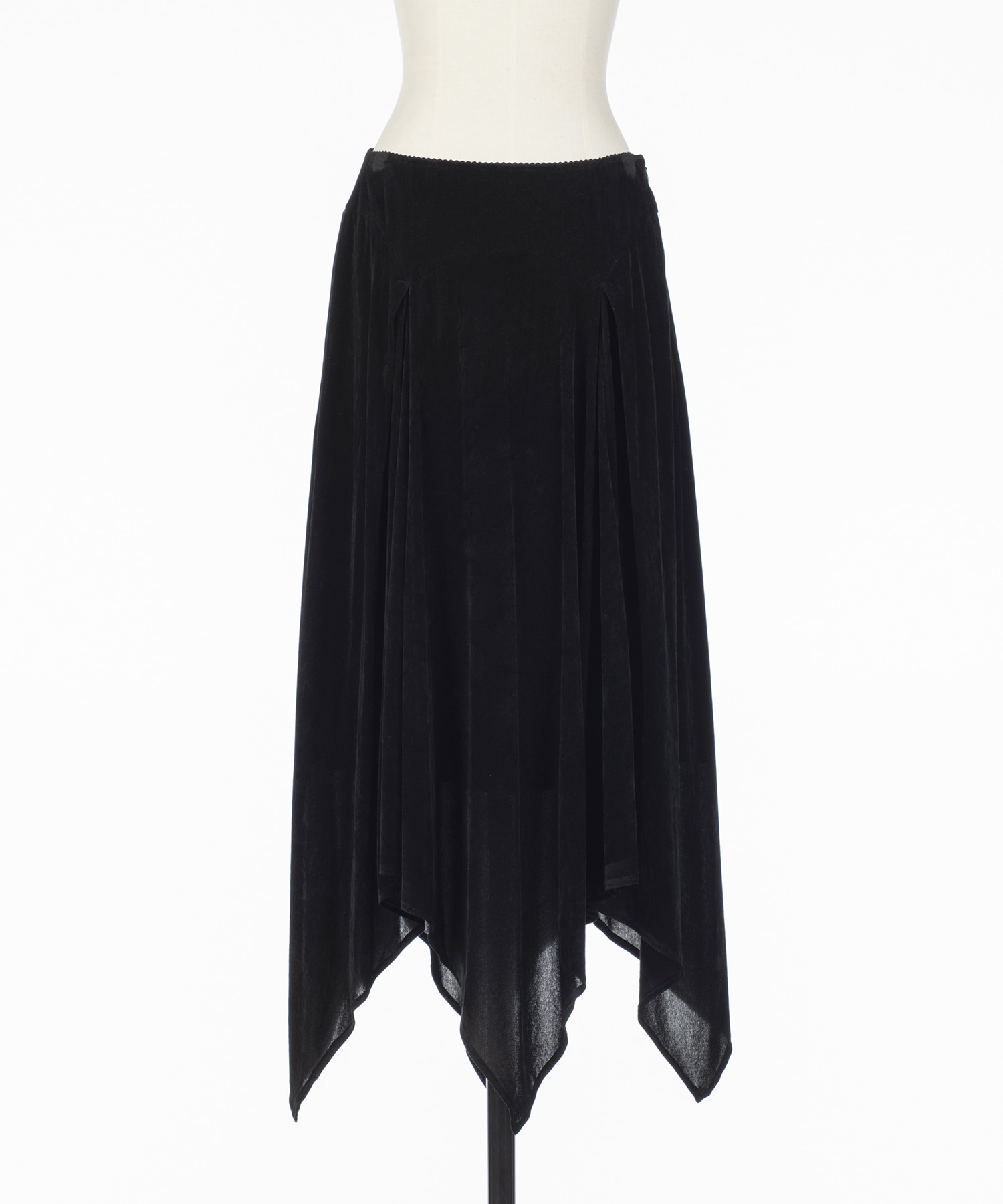 VELVET TULLE GATHERED SKIRT