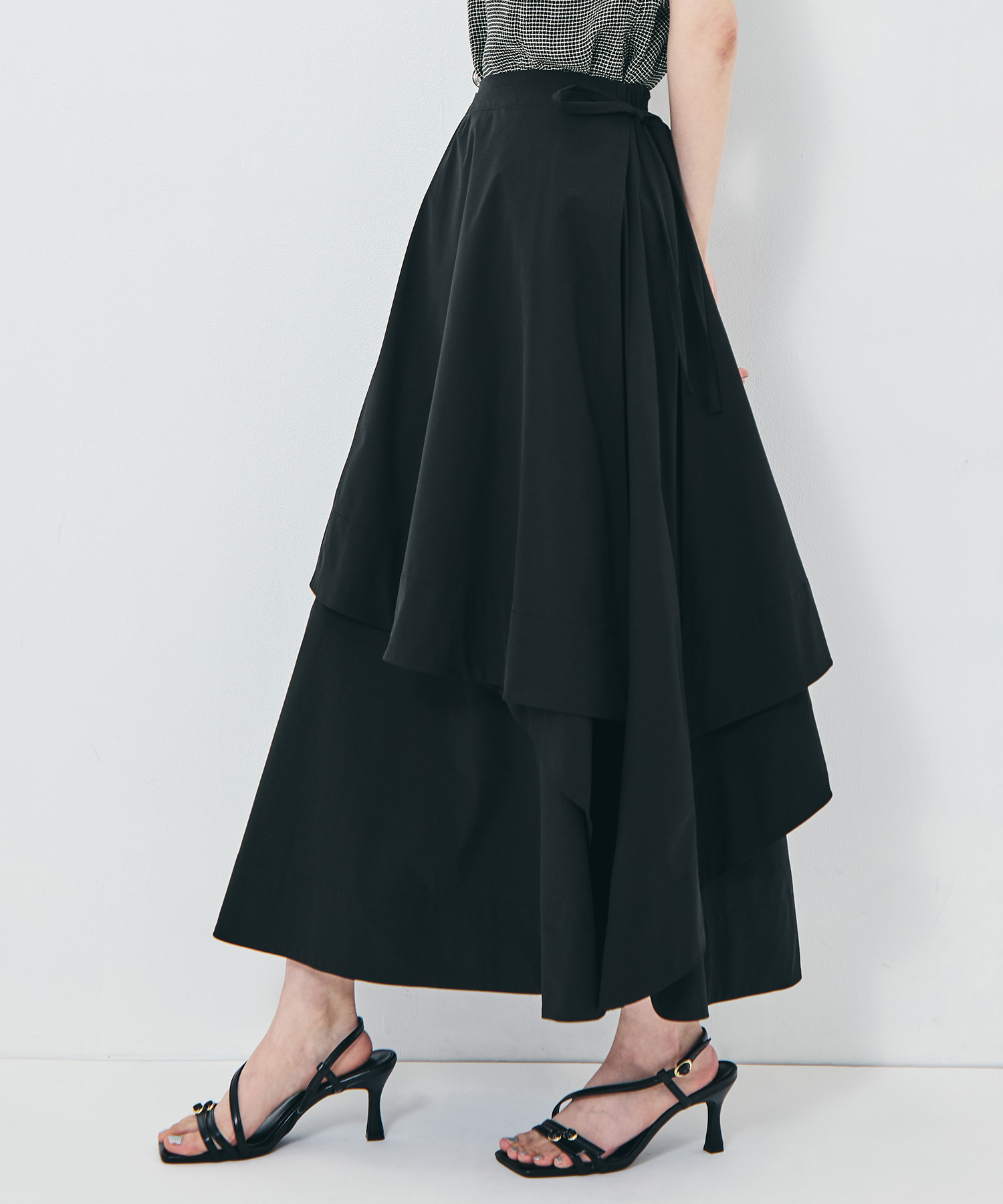 Asymmetry Wrap Layer Skirt