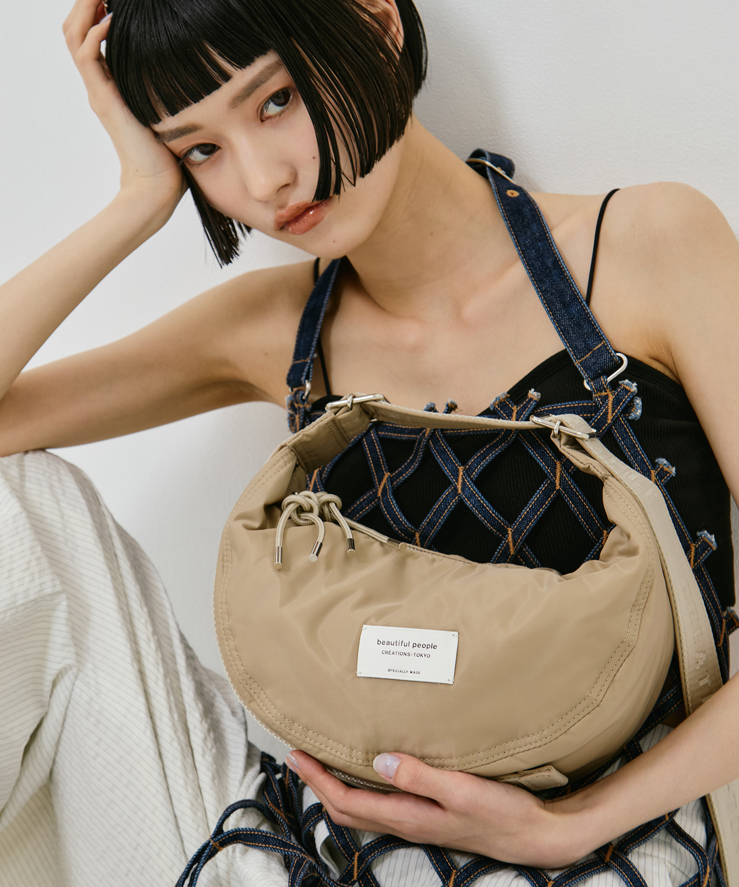 別注nylon moon shoulder bag