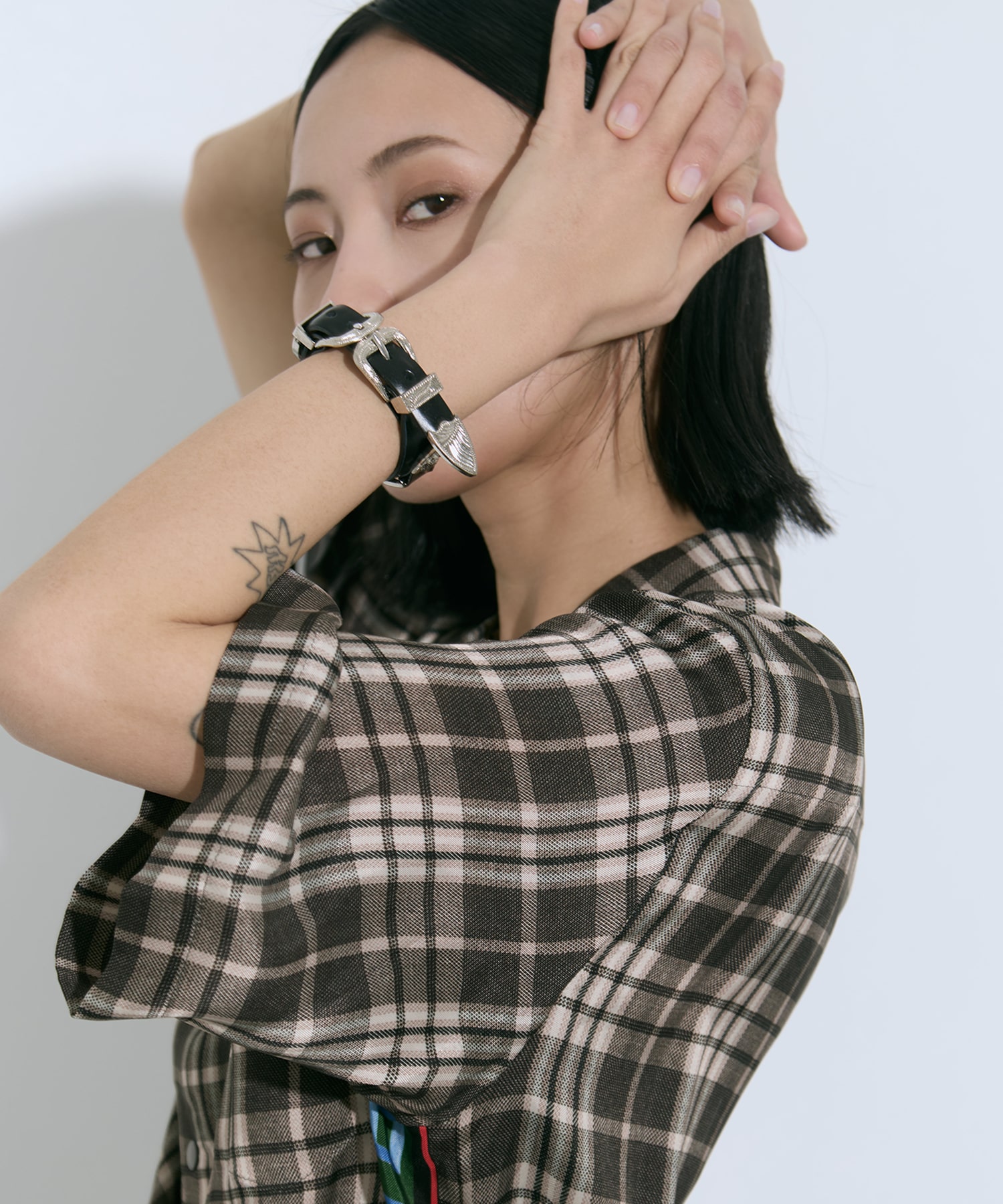 Double buckle concho bangle