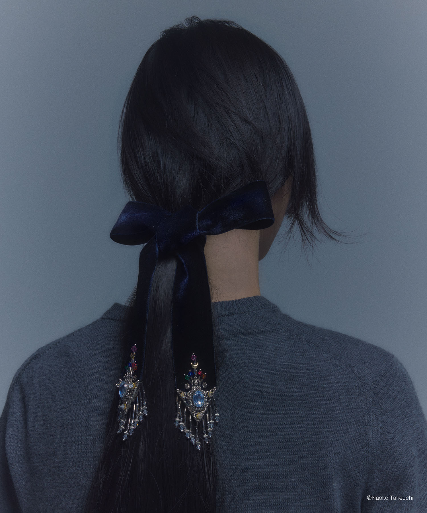 5 Sailor Guardians crystal silver tip velvet long ribbon