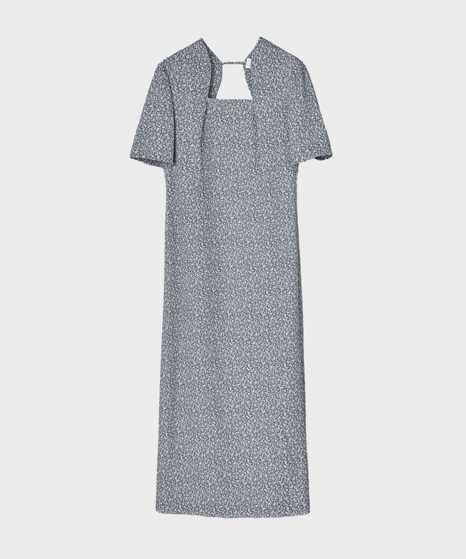 Floral Jacquard Square Neck Dress