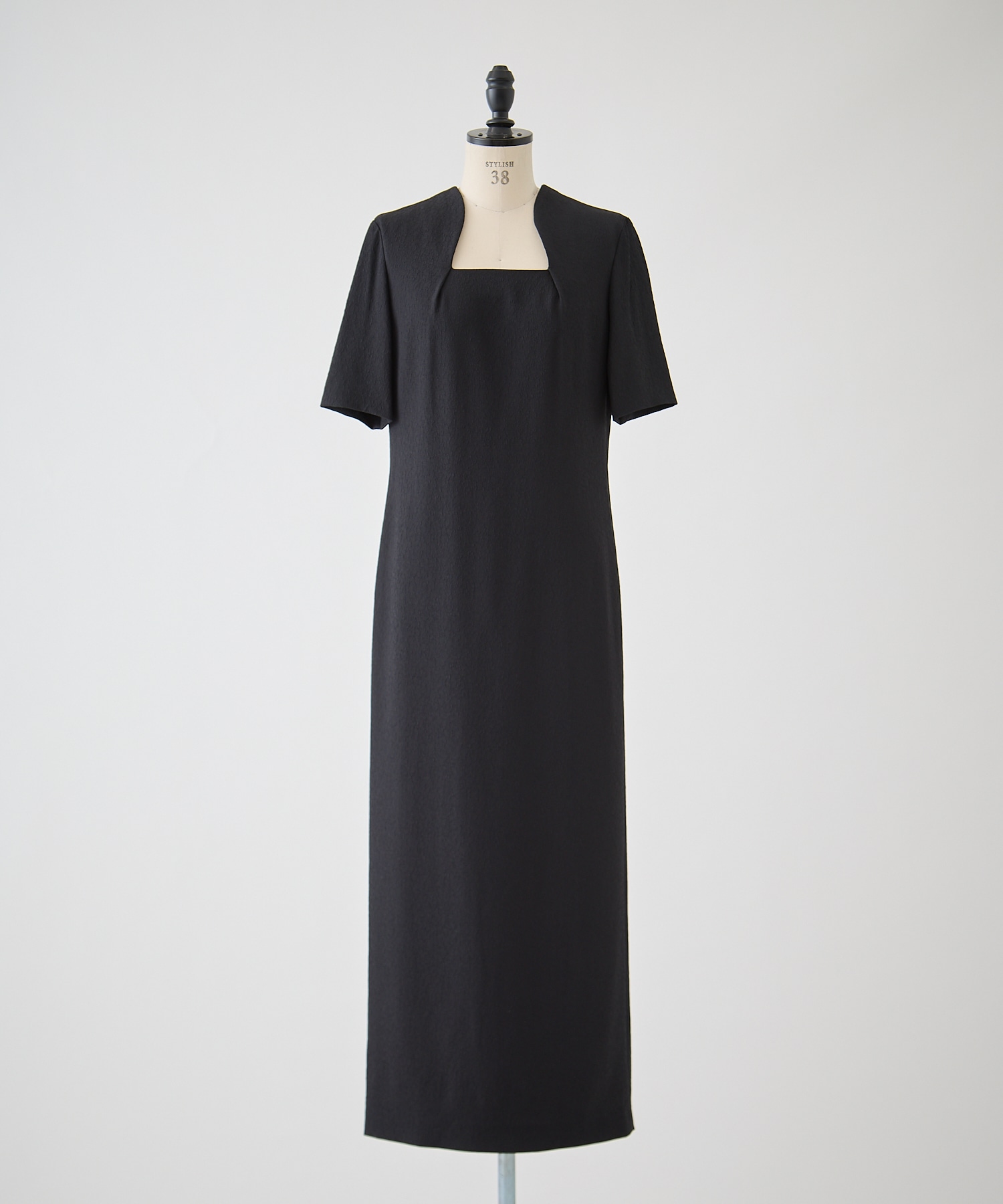 Floral Jacquard Square Neck Dress