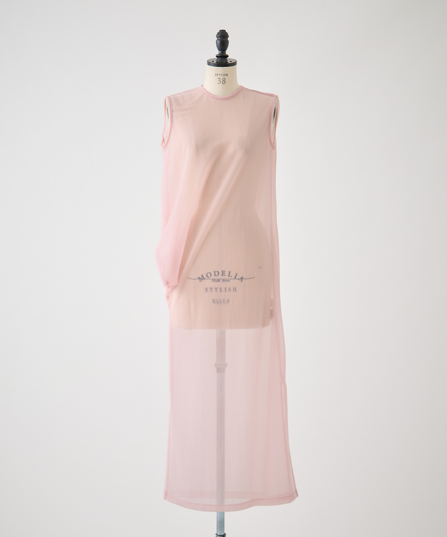 Draped Jersey Sheer Dress