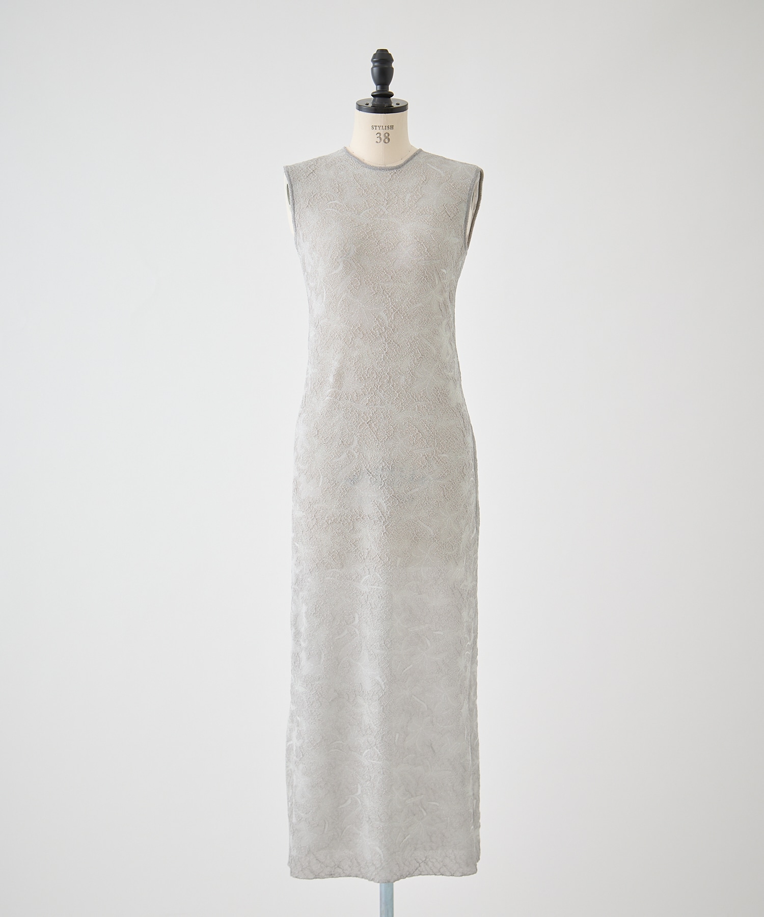 Floral Jacquard Sheer Knit Dress