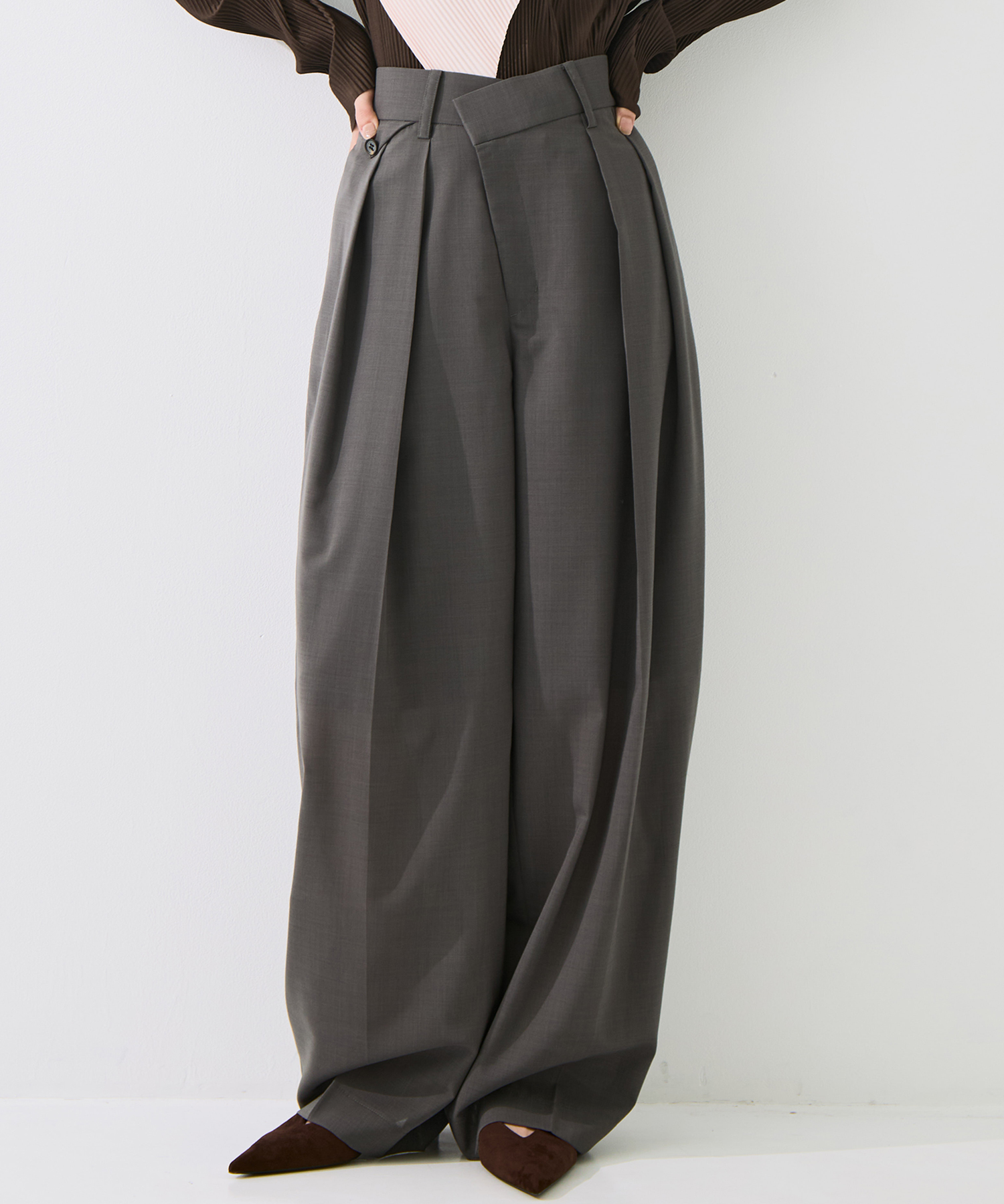 Sheer Double Tucked Trousers