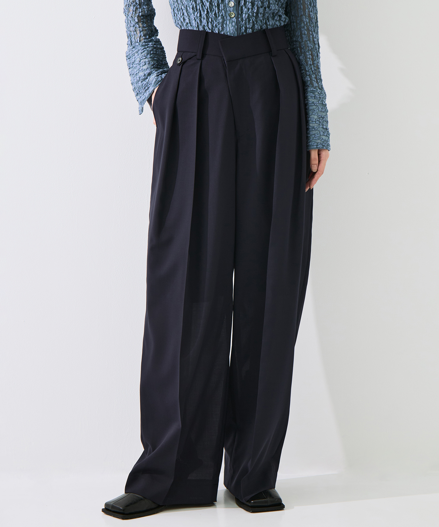 Sheer Double Tucked Trousers