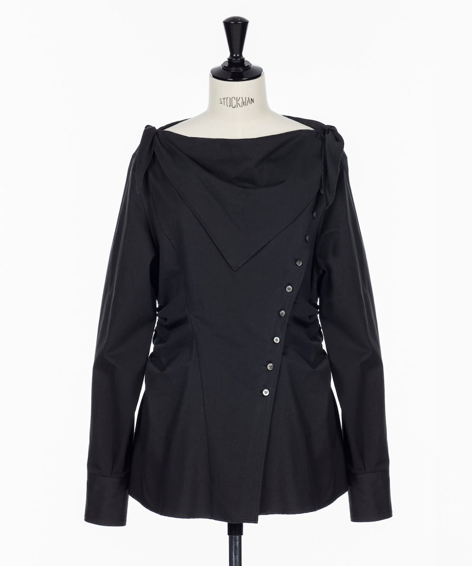 ORGANIC COTTON SCARF COLLAR BLOUSE