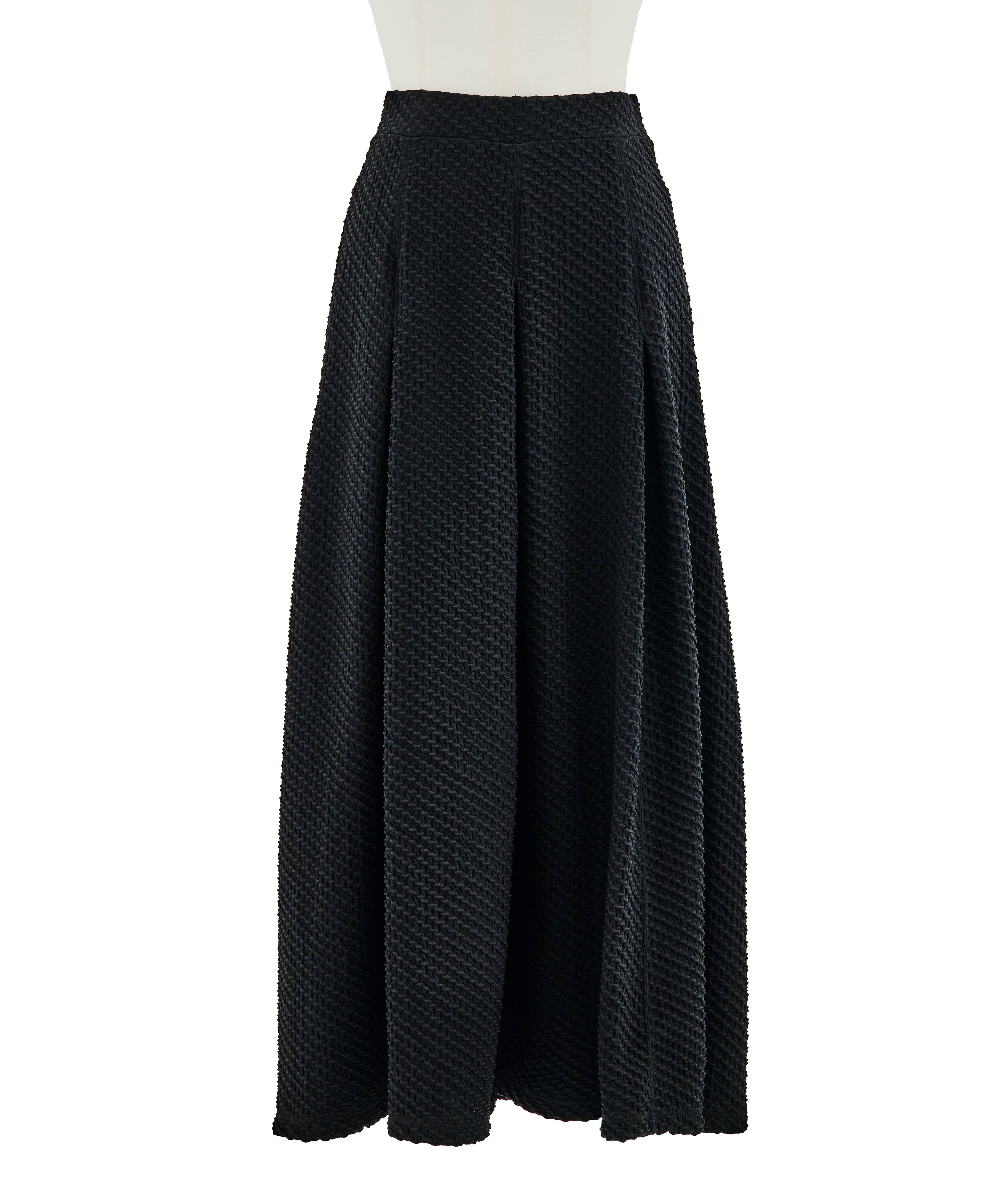 Shirring Jersey Jacquard Pleats Skirt