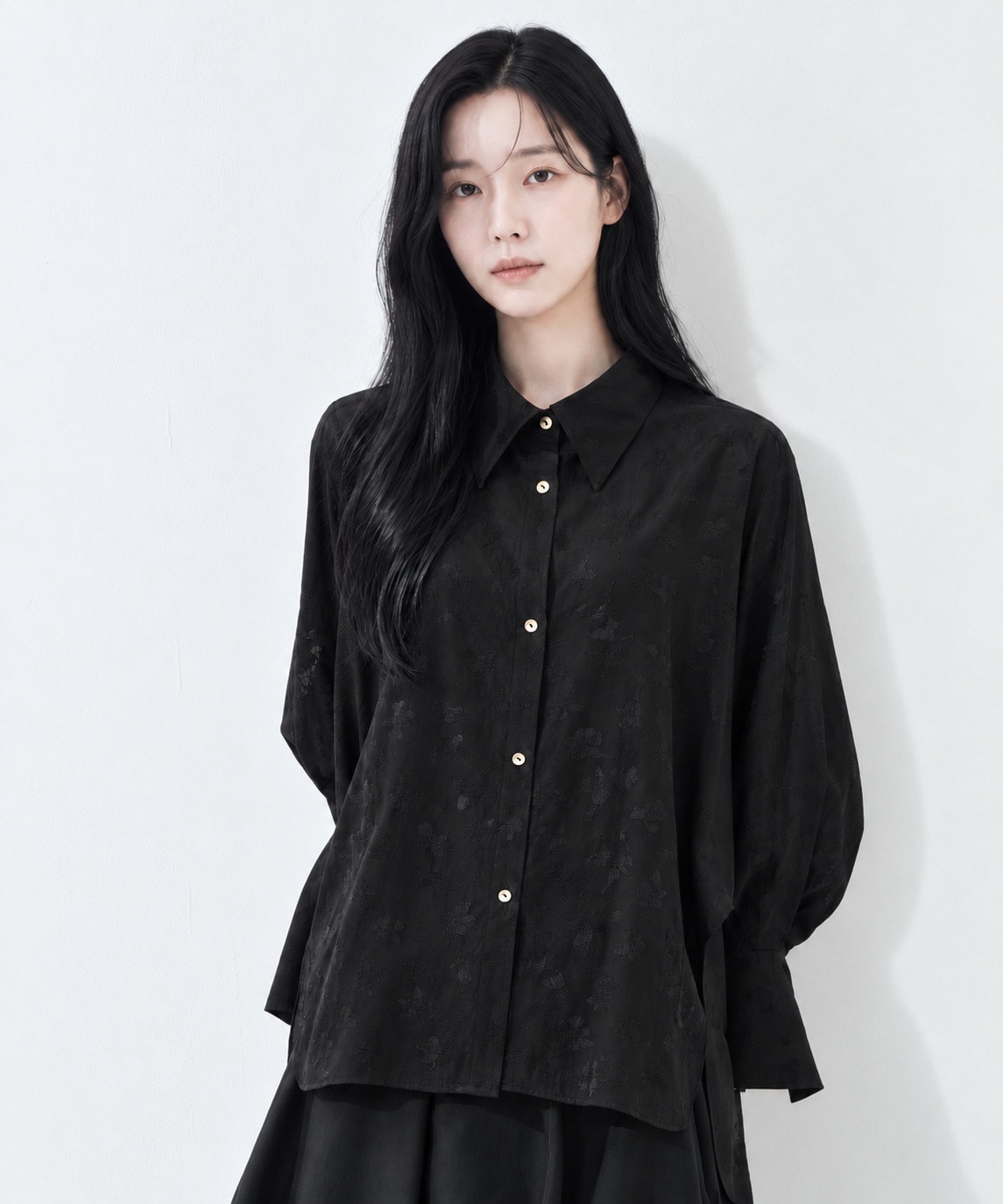 Floral Jacquard Oversized Shirt