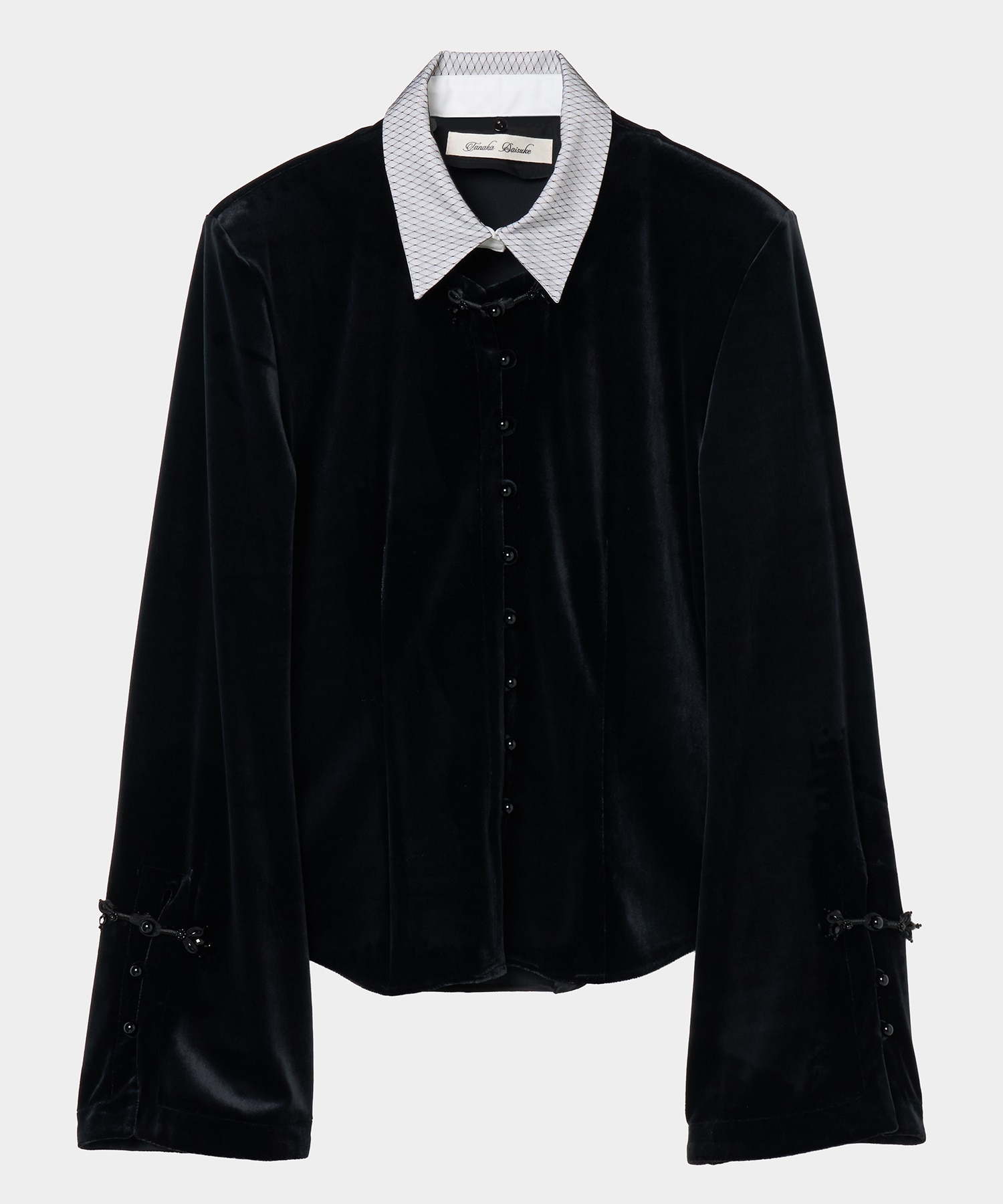 china button velour cardigan